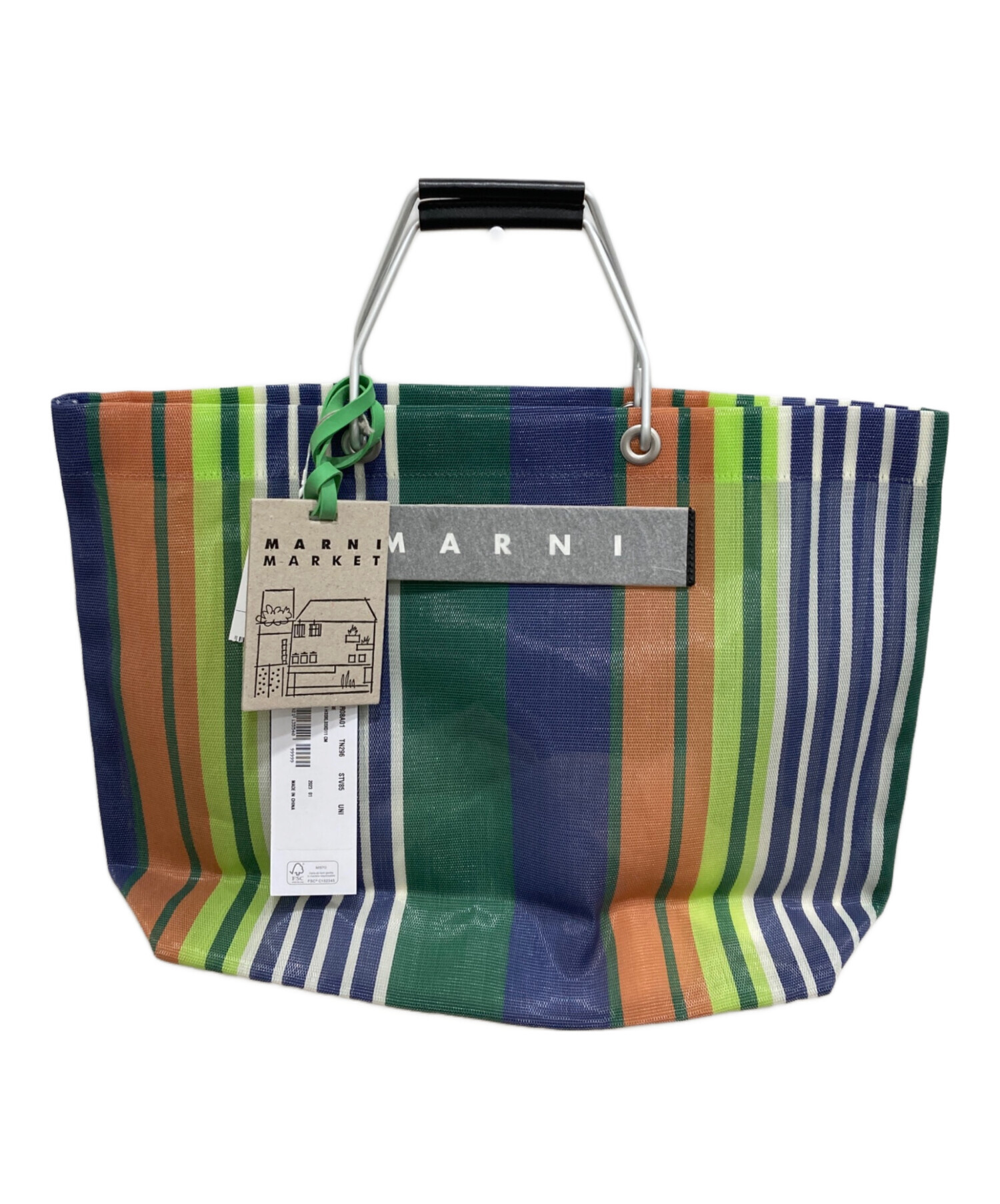 中古・古着通販】MARNI (マルニ) フラワーカフェストライプトート 