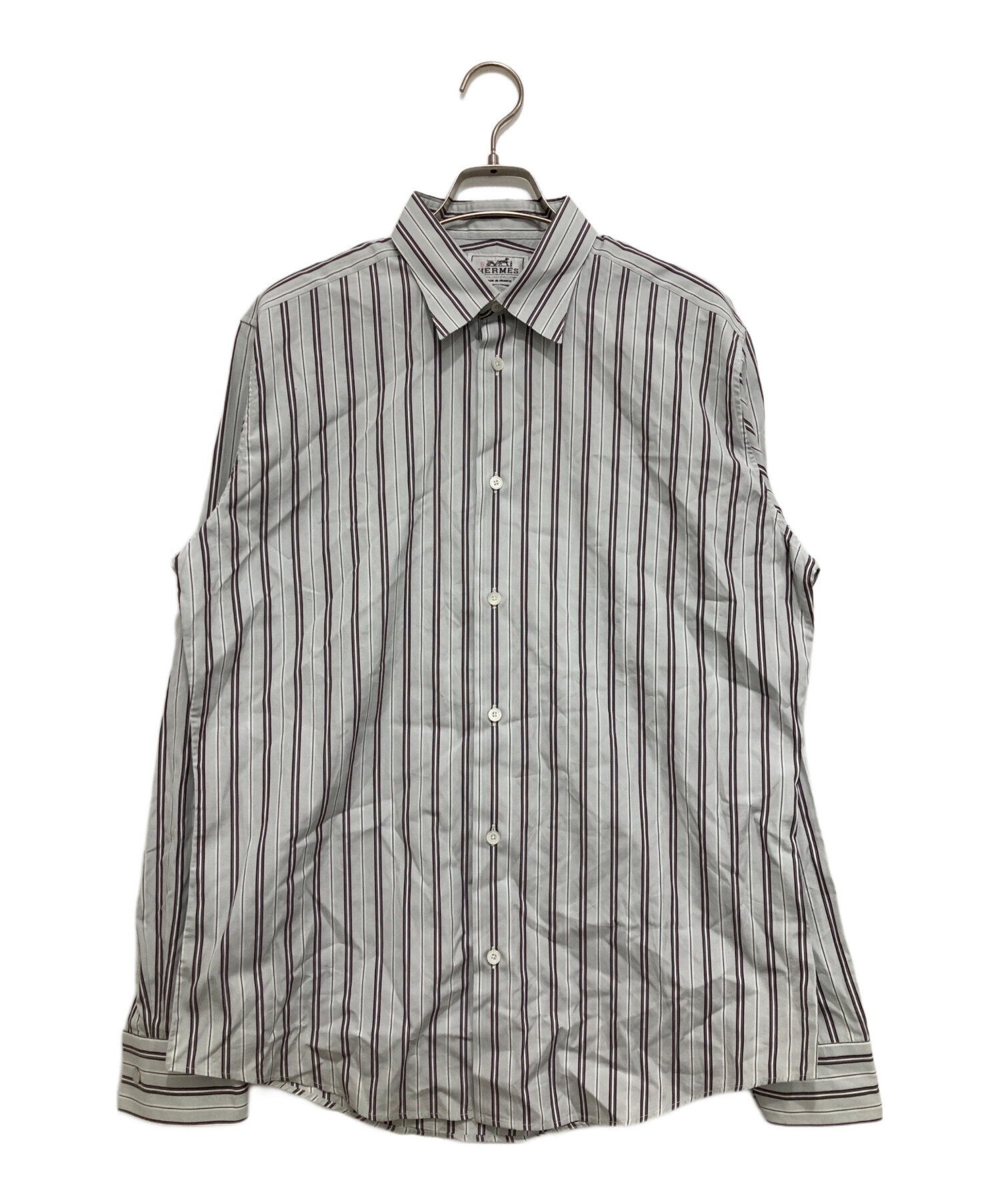 中古・古着通販】HERMES (エルメス) 袖セリエボタンストライプシャツ
