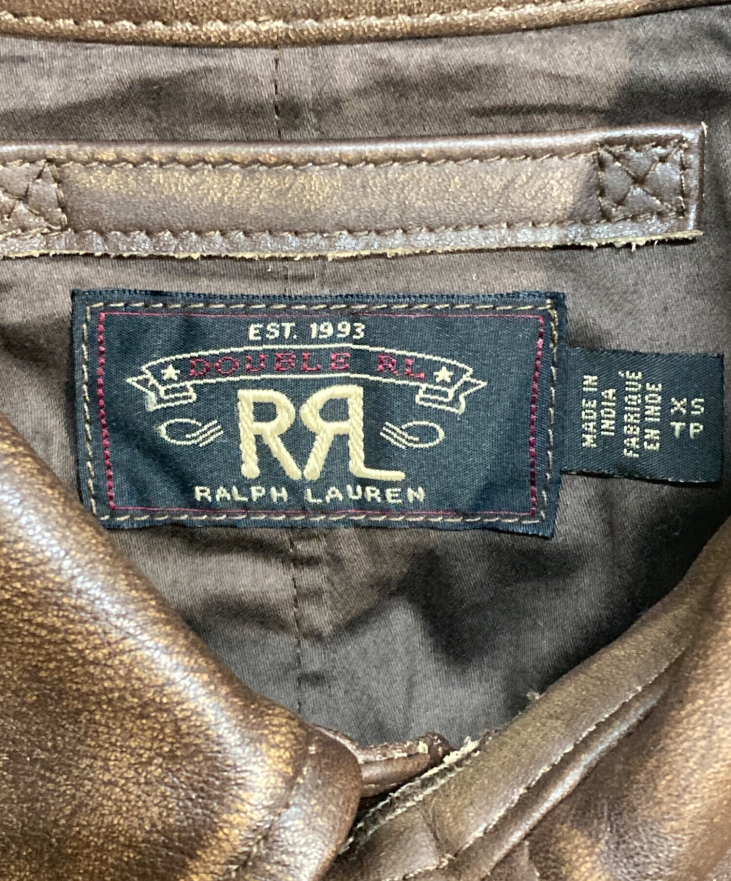 中古・古着通販】RRL (ダブルアールエル) レザーカーコート ブラウン
