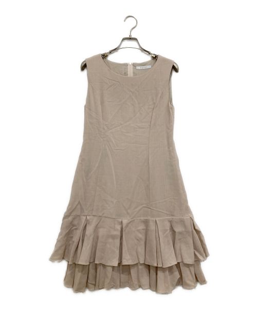 中古・古着通販】FOXEY (フォクシー) ノースリーブワンピース ベージュ