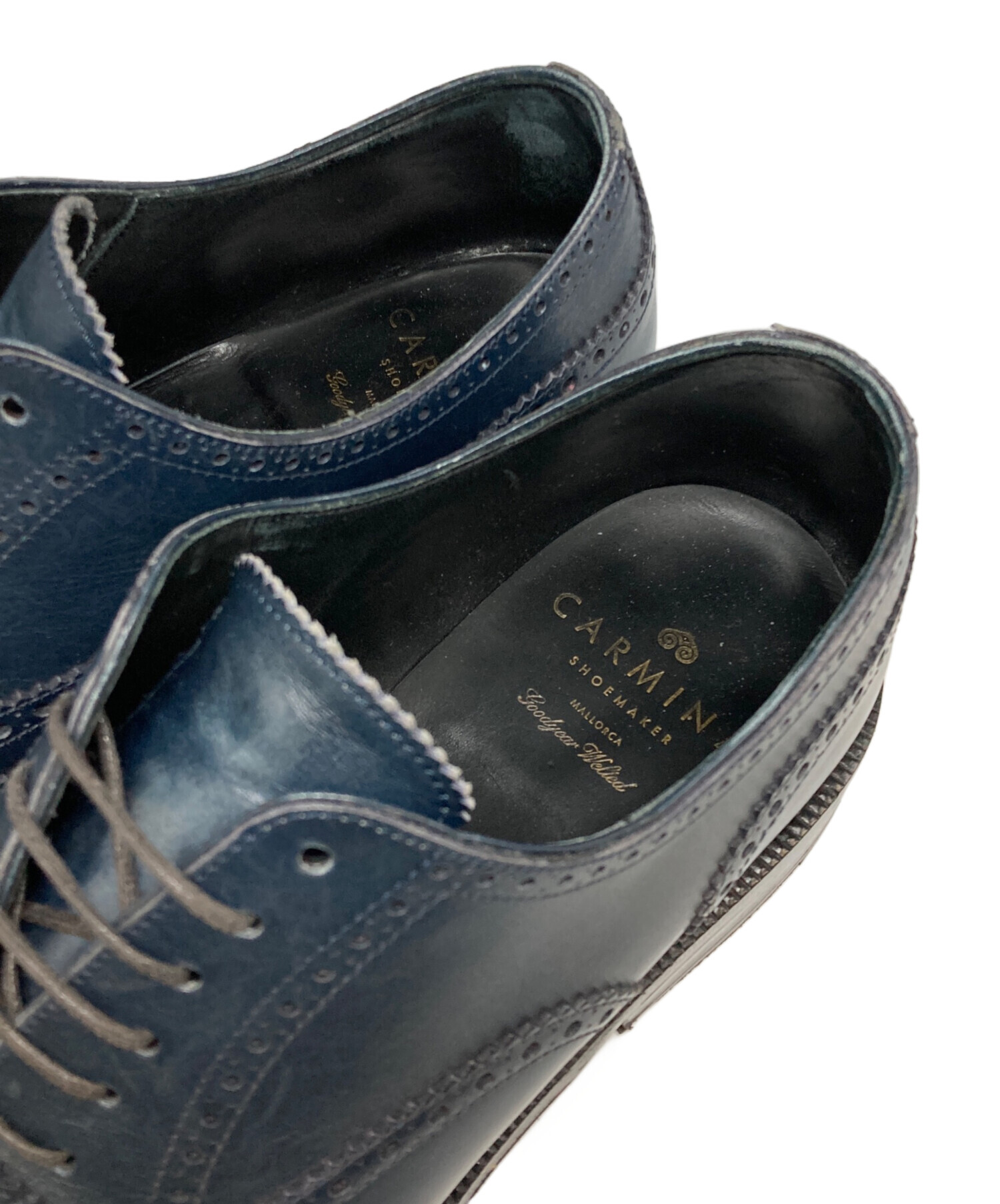 Carminaカルミナ　8サイズ　ネイビー レザー ドレスシューズ 中古・古着通販】CARMINA (カルミナ) ウィングチップシューズ ネイビー