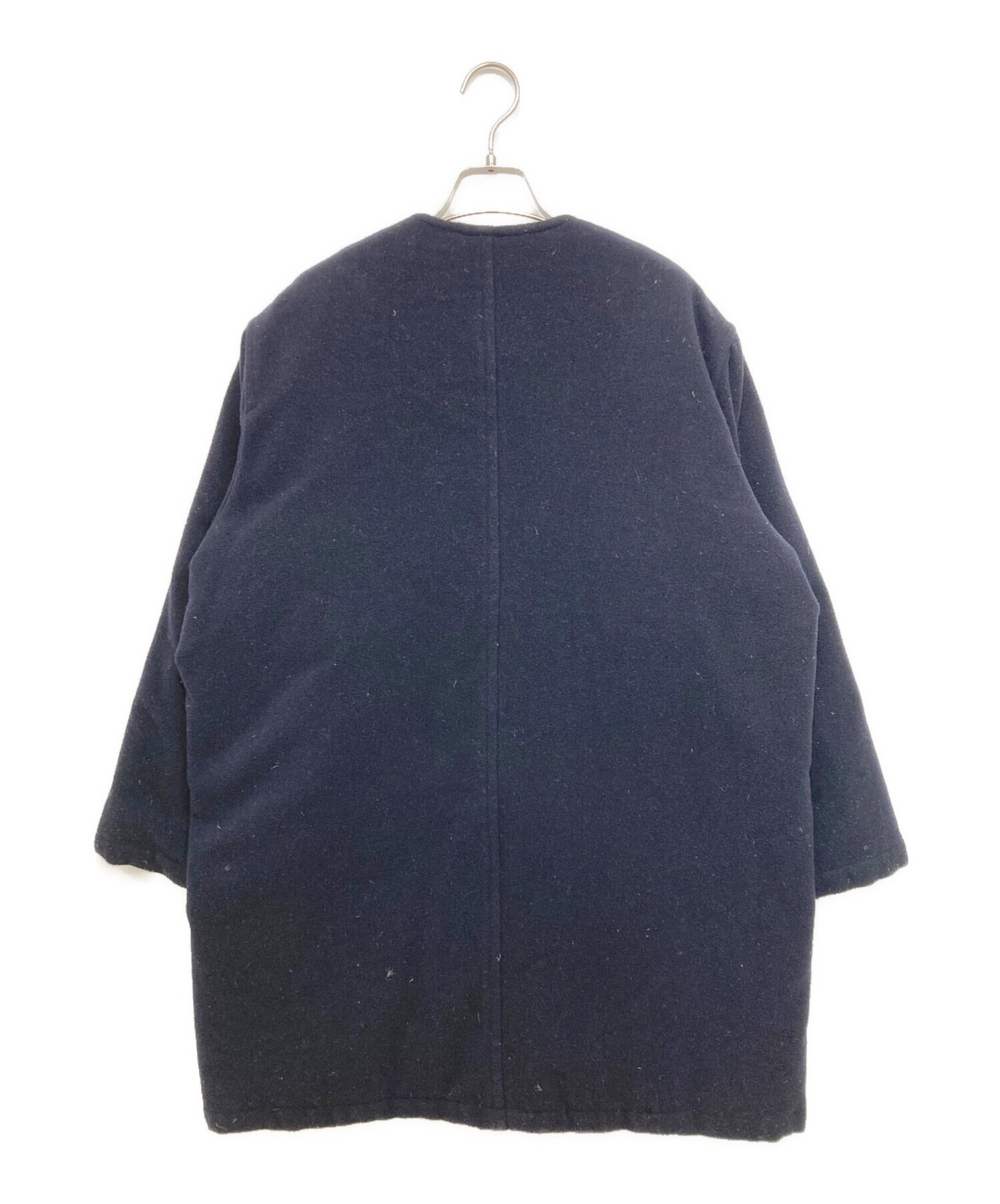 ダントンダウンウールダウンコートノーカラーネイビー38