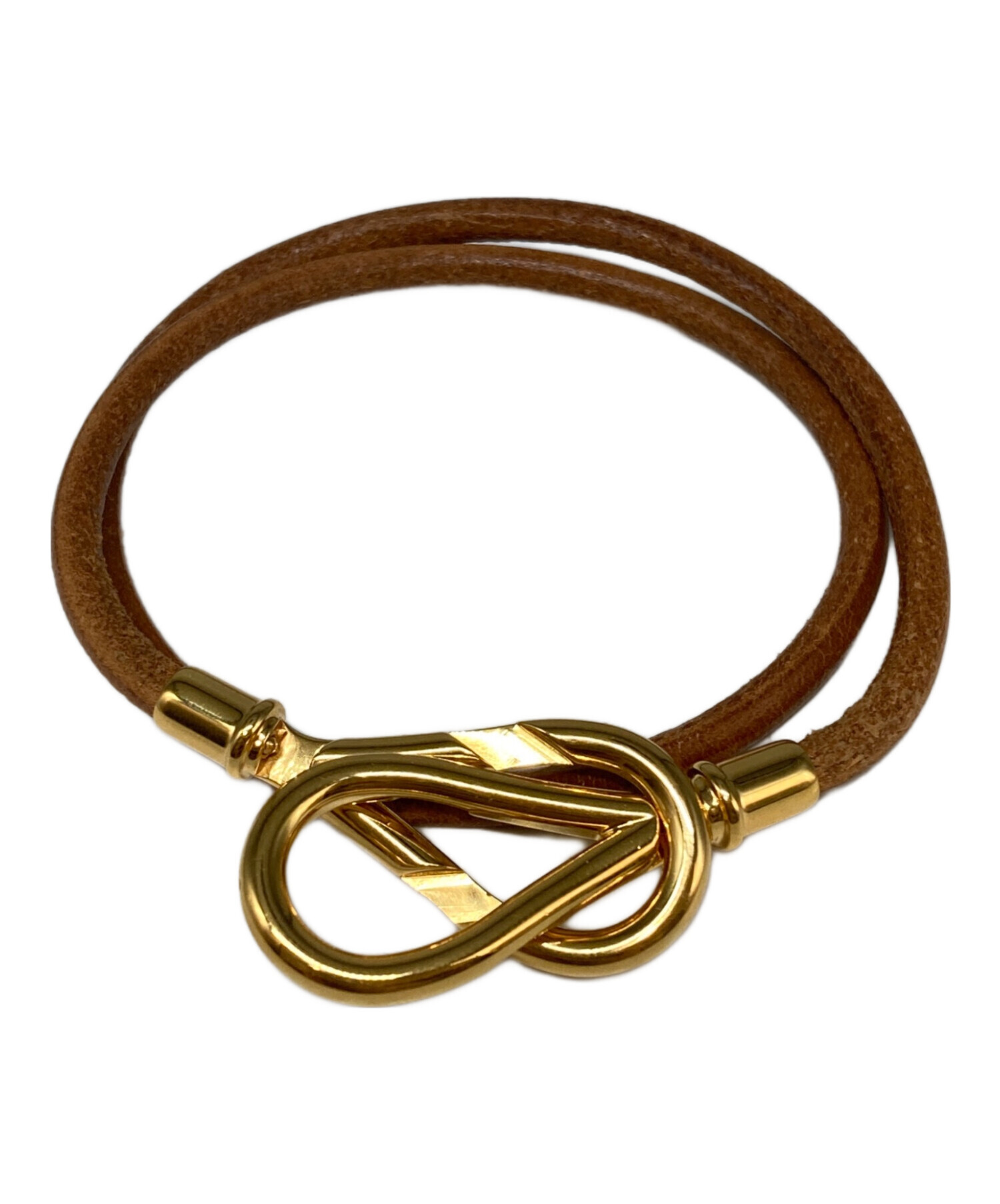 中古・古着通販】HERMES (エルメス) 2連レザーブレスレット ゴールド
