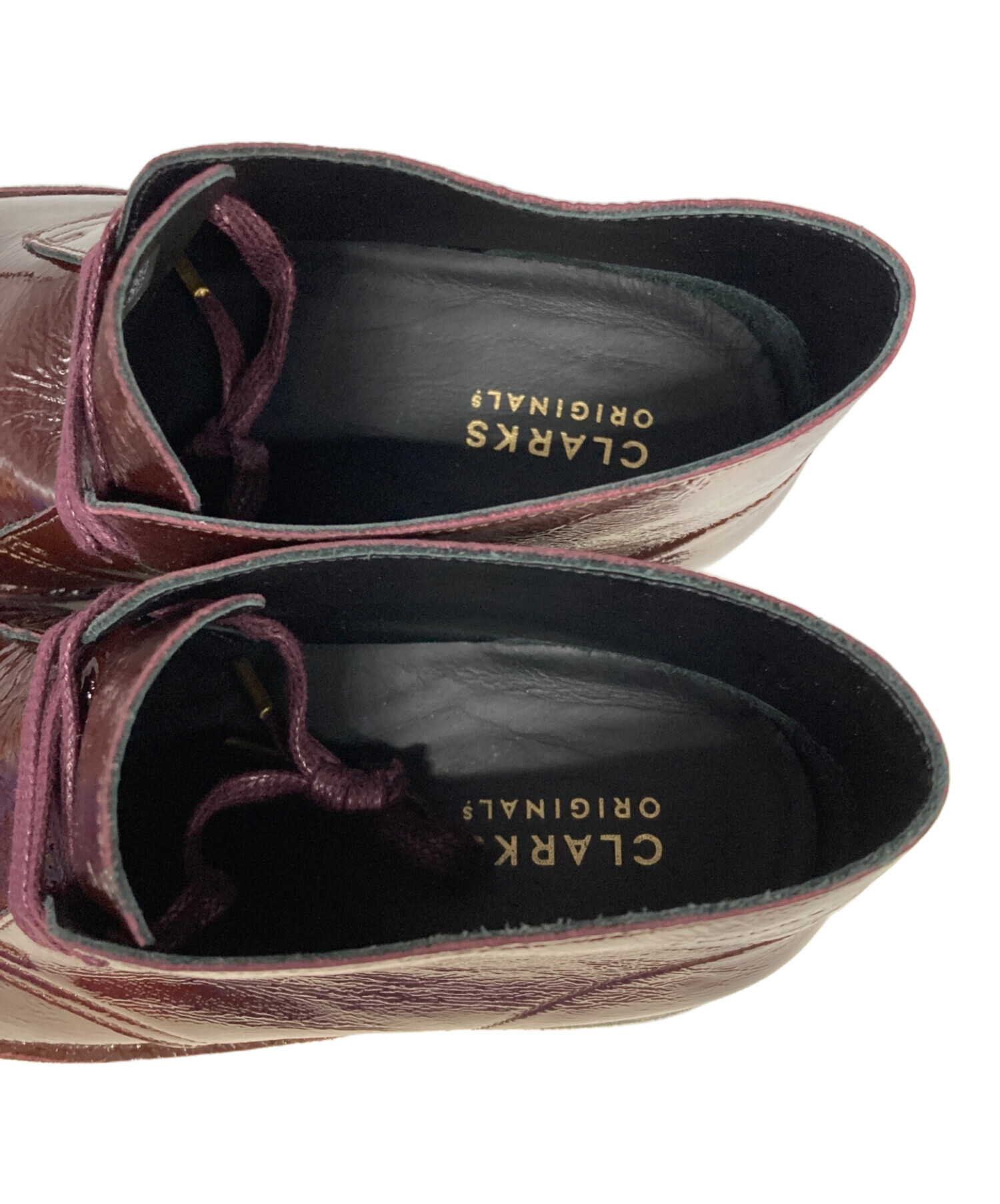 中古・古着通販】CLARKS (クラークス) 厚底エナメルチャッカーブーツ 
