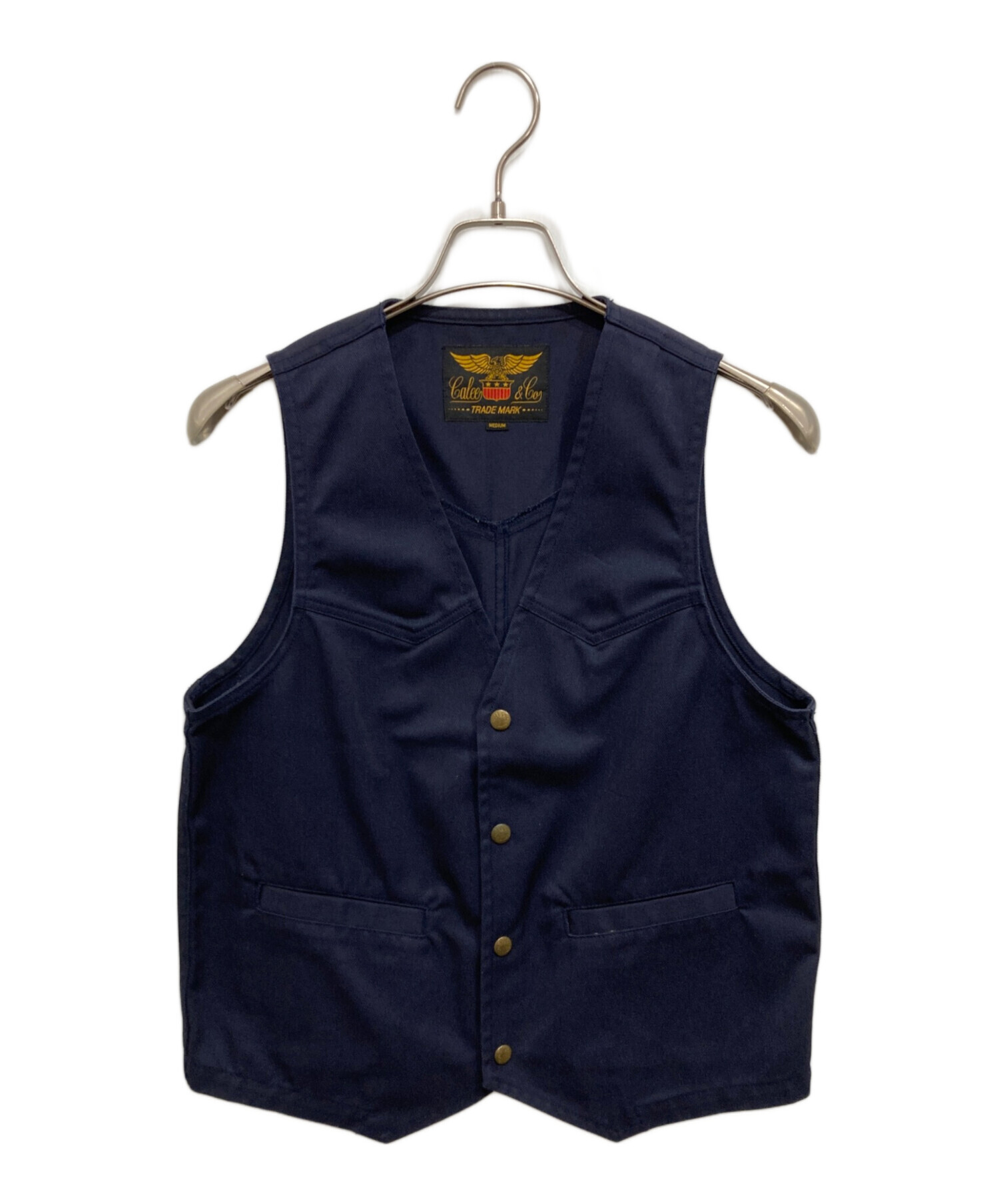 CALEE キャリー T/C TWILL WORK VEST 裏地 ロゴ 総柄 コットン ツイル ガレージ ワーク ベスト ジレ ベージュ M CALEE - 定価17280円！CALEEワークベストの通販 by ハイスピード