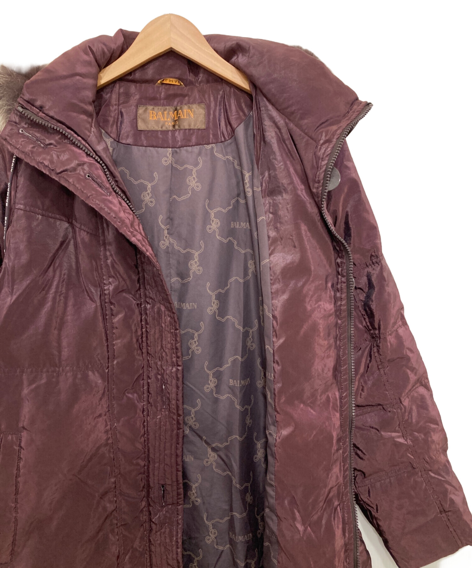 中古・古着通販】BALMAIN (バルマン) ダウンコート パープル サイズ:M 