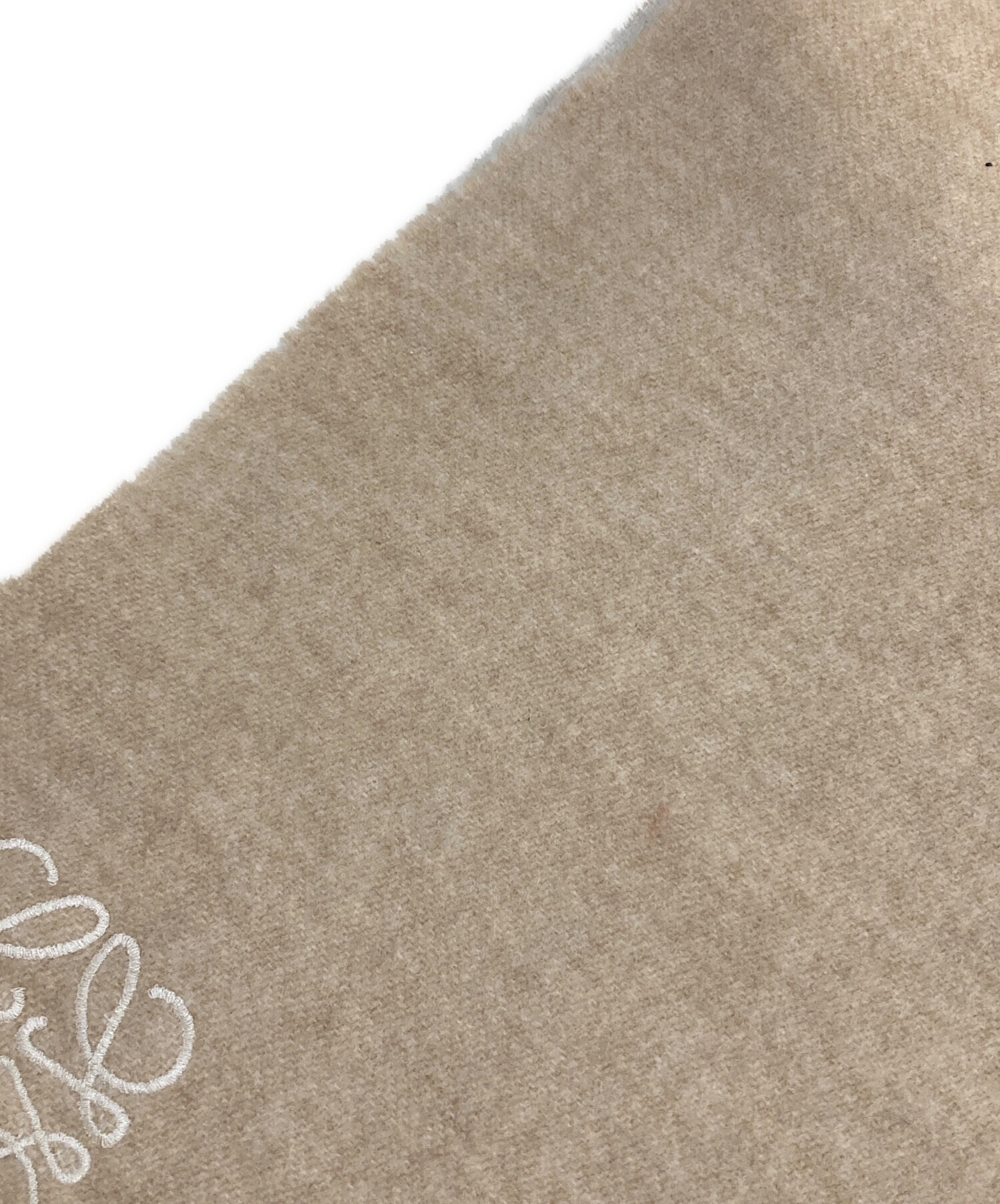 中古・古着通販】LOEWE (ロエベ) 刺繍ウールマフラー ベージュ サイズ