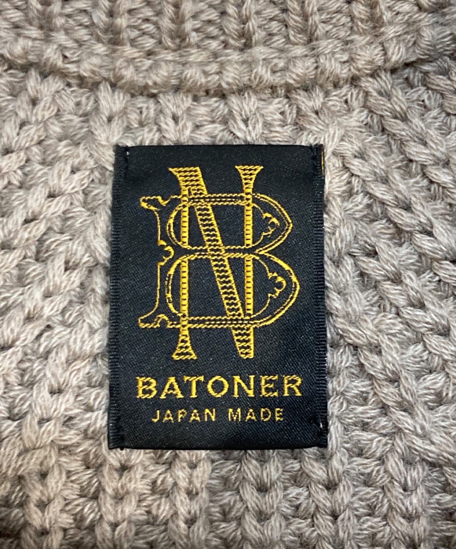 中古・古着通販】BATONER (バトナ―) SIGNATURE CREW NECK ブラウン 