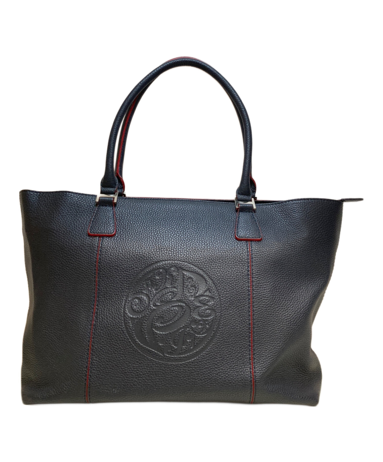 濱野 HAMANO レザー トートバッグ 黒 傅濱野 den HAMANO レザー ハンド