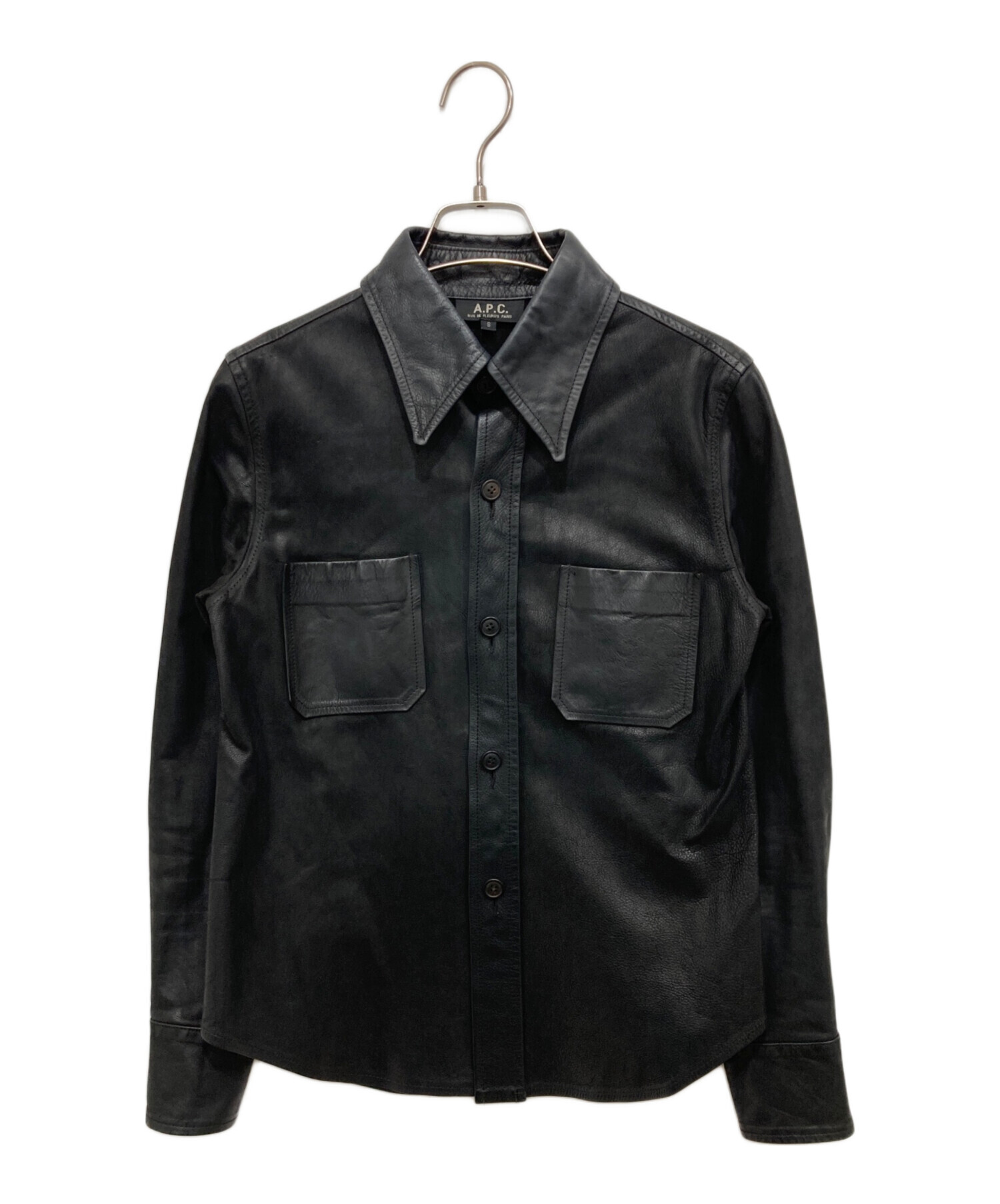 中古・古着通販】A.P.C. (アーペーセー) レザーシャツ ブラック