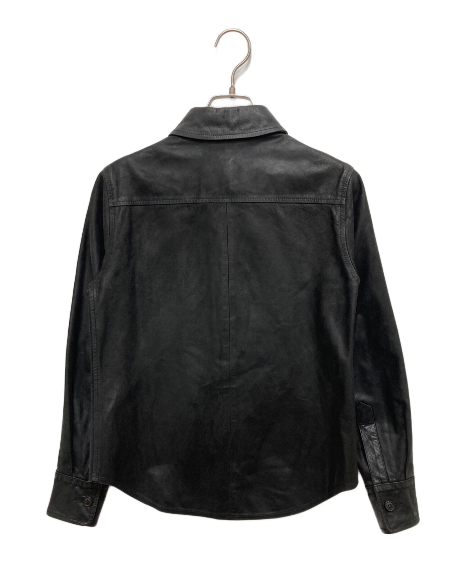 中古・古着通販】A.P.C. (アーペーセー) レザーシャツ ブラック