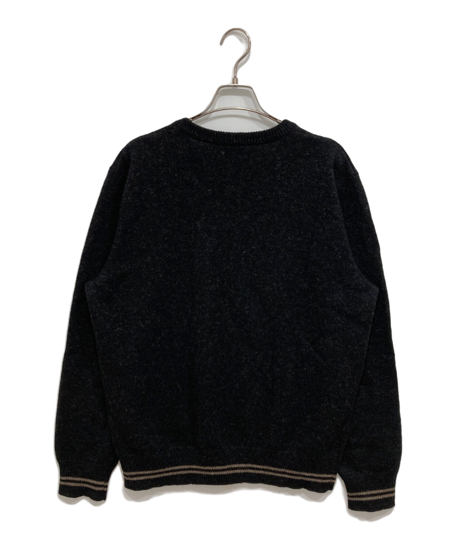 中古・古着通販】FRED PERRY (フレッドペリー) Vネックニット ブラック 