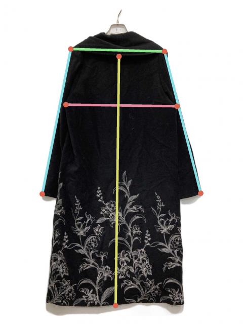 中古・古着通販】Ameri (アメリ) EMBROIDERY BIG COLLAR COAT ブラック