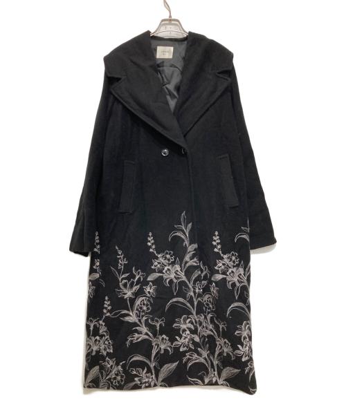 中古・古着通販】Ameri (アメリ) EMBROIDERY BIG COLLAR COAT ブラック