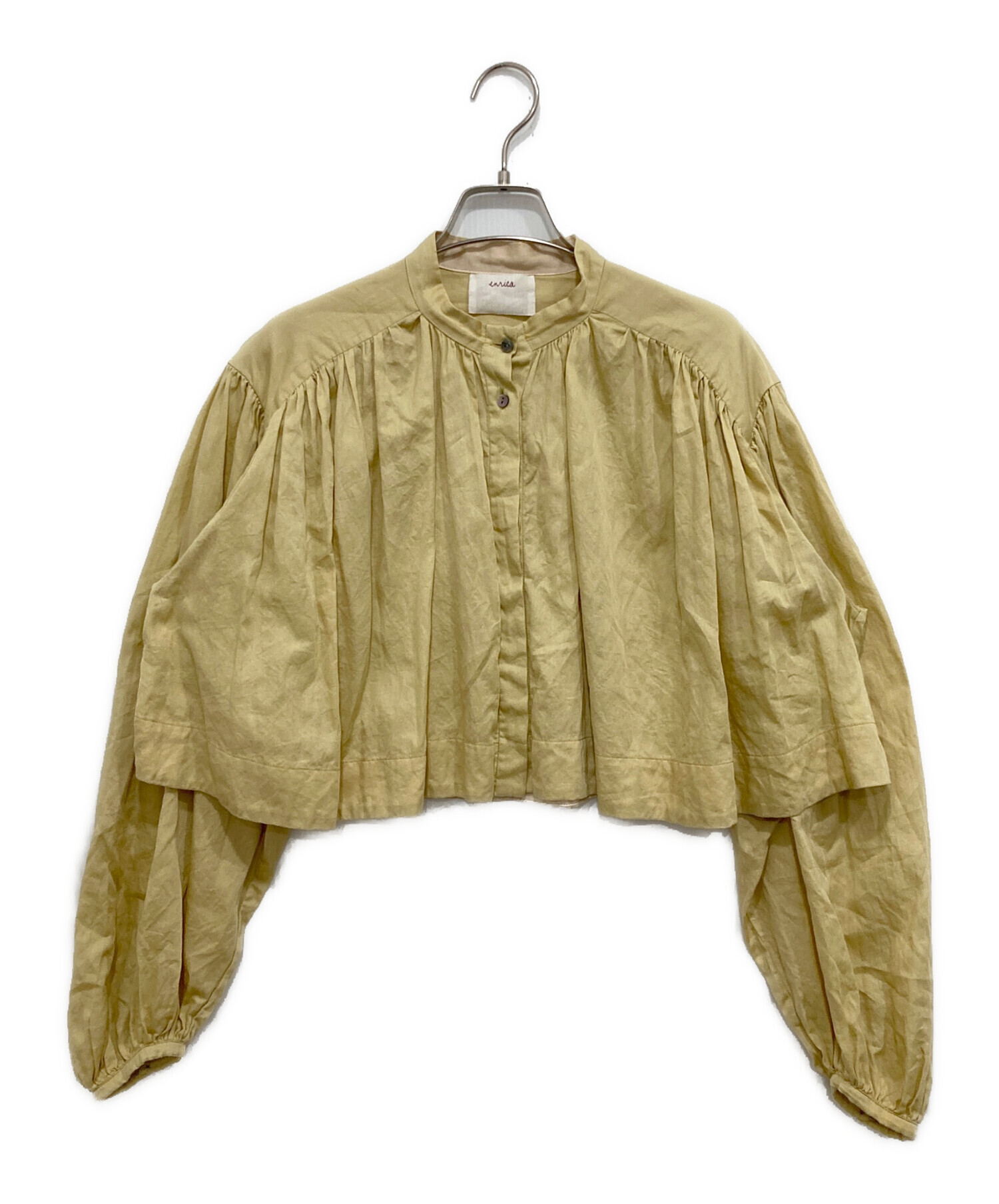 中古・古着通販】enrica (エンリカ) コットンサテンギャザーブラウス 