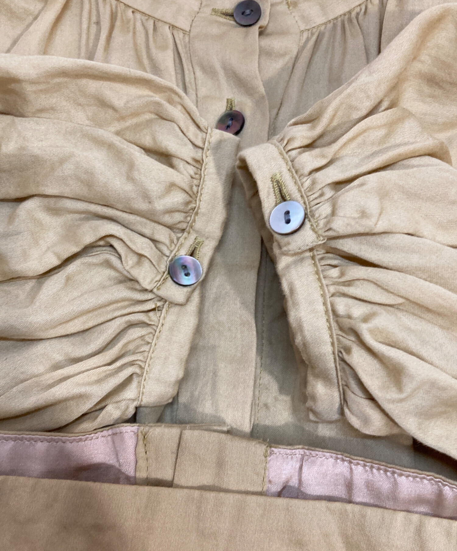 中古・古着通販】enrica (エンリカ) コットンサテンギャザーブラウス 