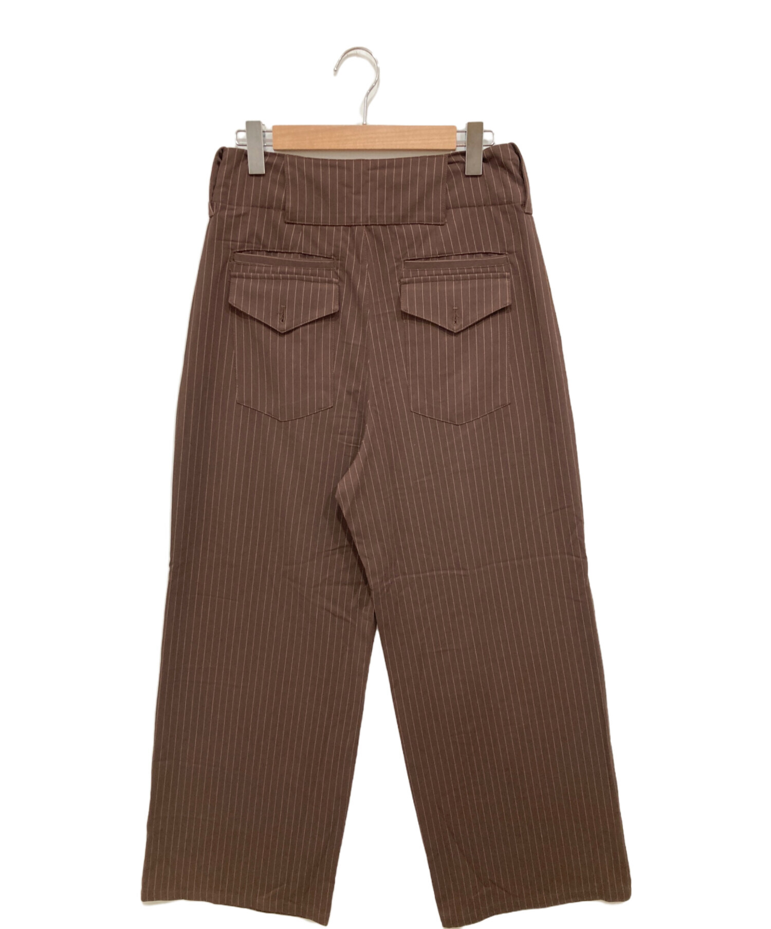 中古・古着通販】SEEKSOLE (シークソール) ss stripe slacks ブラウン 