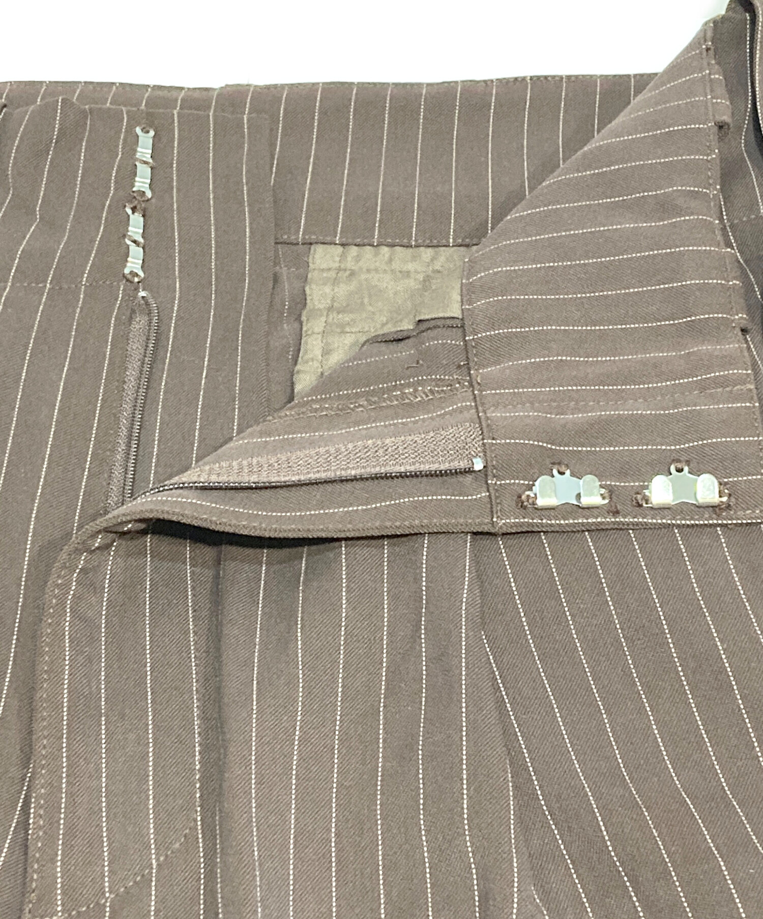 中古・古着通販】SEEKSOLE (シークソール) ss stripe slacks ブラウン 