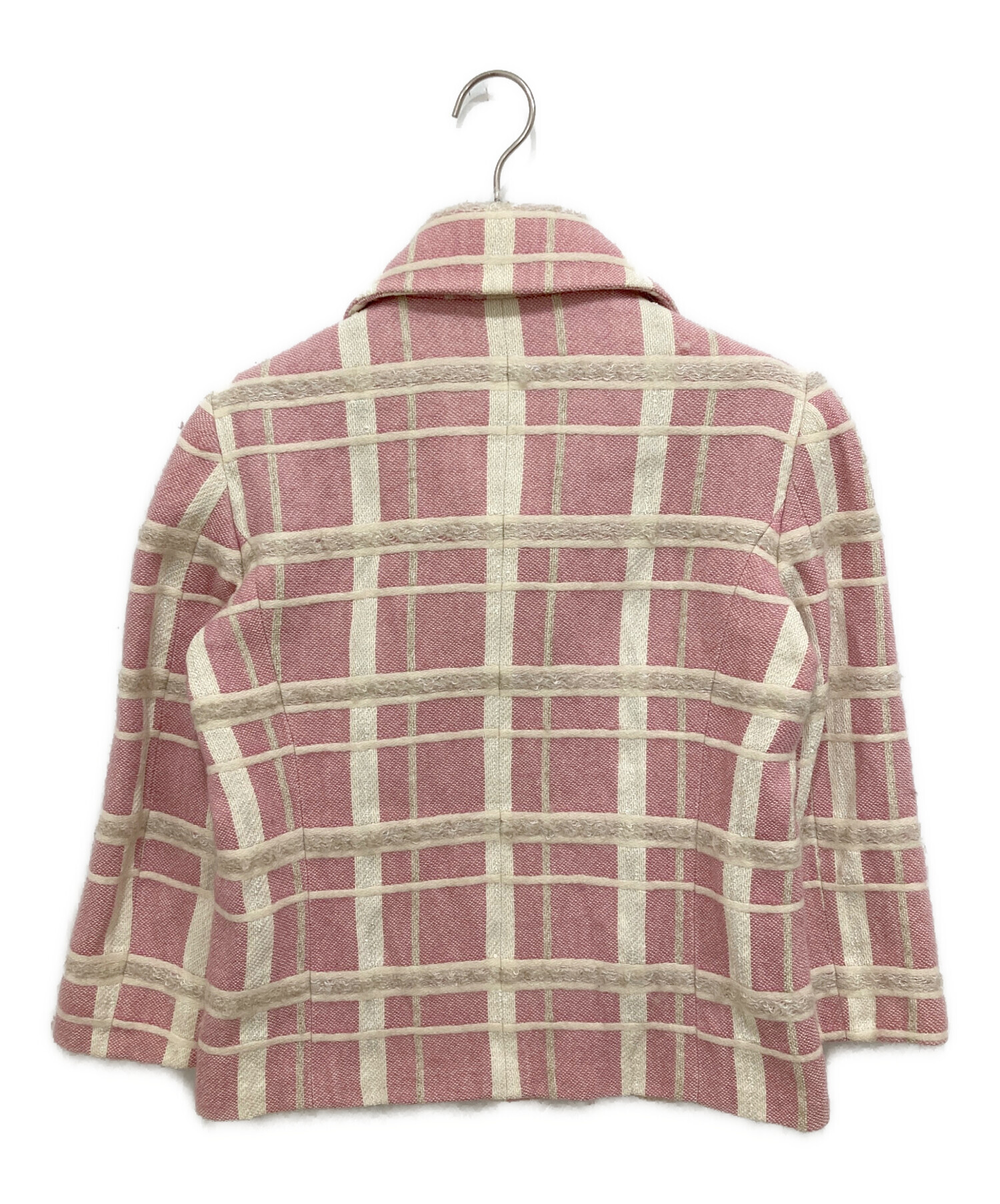 中古・古着通販】CELINE (セリーヌ) モヘア混格子柄ショートジャケット 