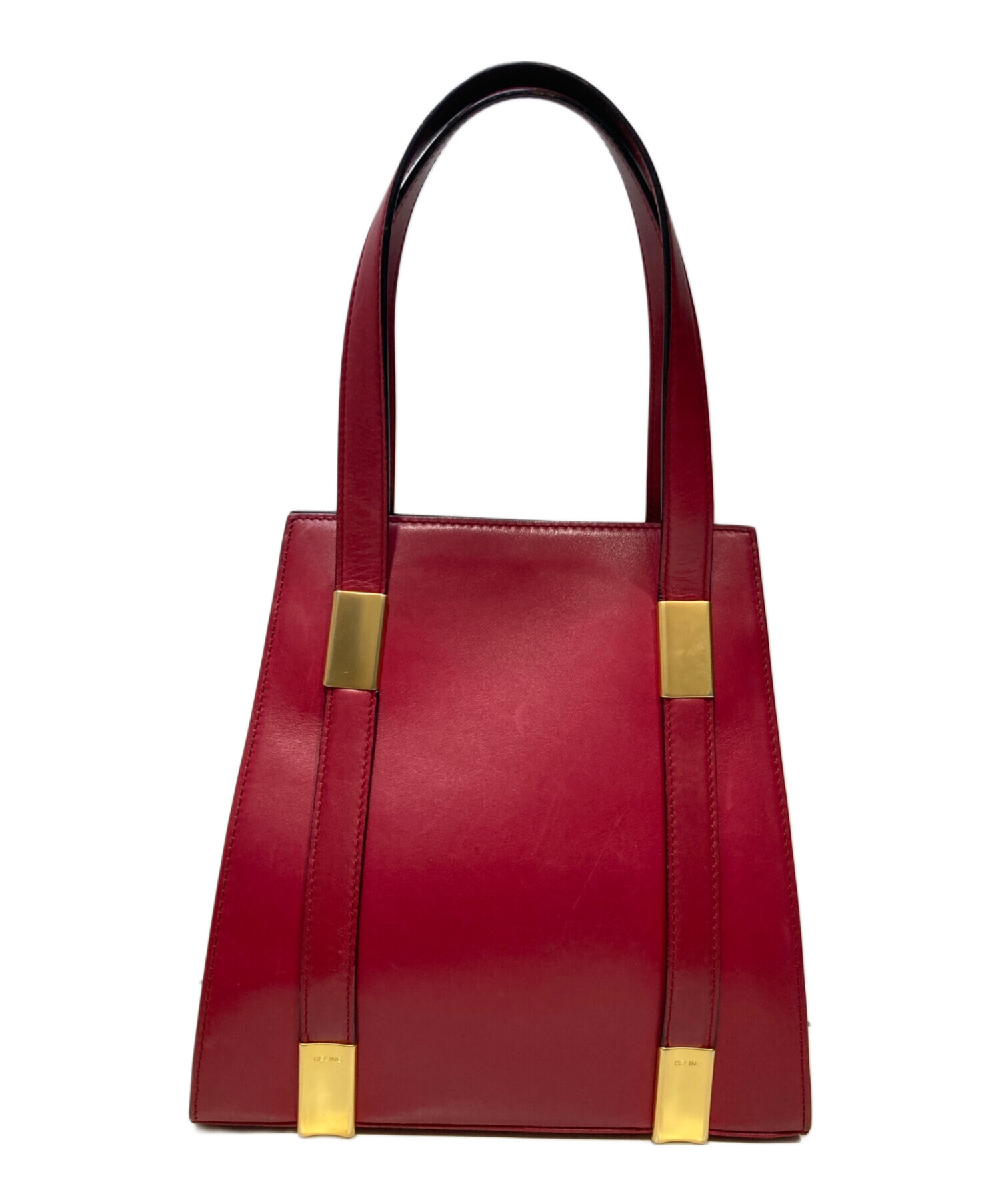 中古・古着通販】CELINE (セリーヌ) レザーハンドバッグ ショッキング  