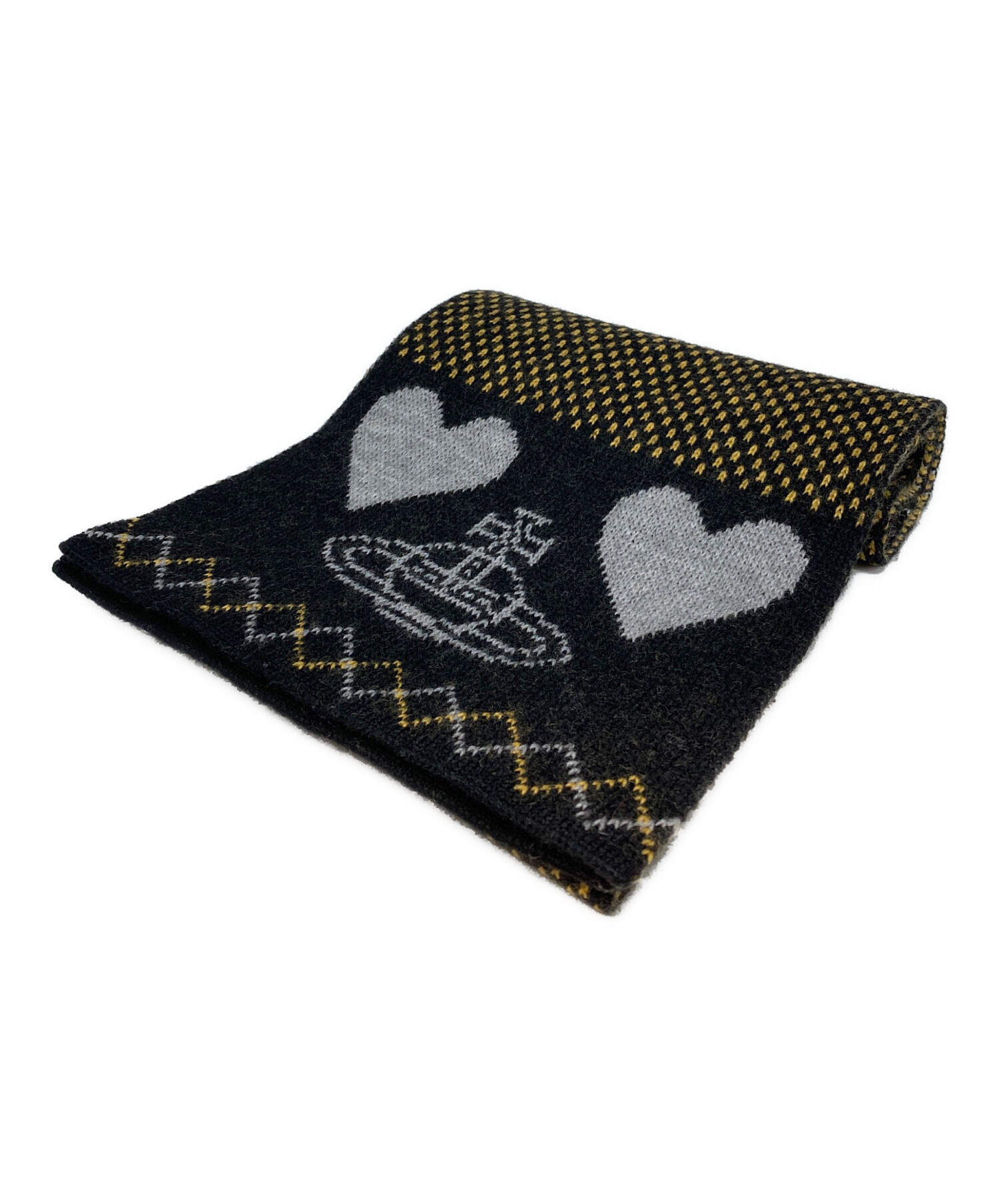 Vivienne Westwood マフラー スカル ハート オーブ 柄 ヴィヴィアンウエストウッド マフラー オーブ ハート Vivienne
