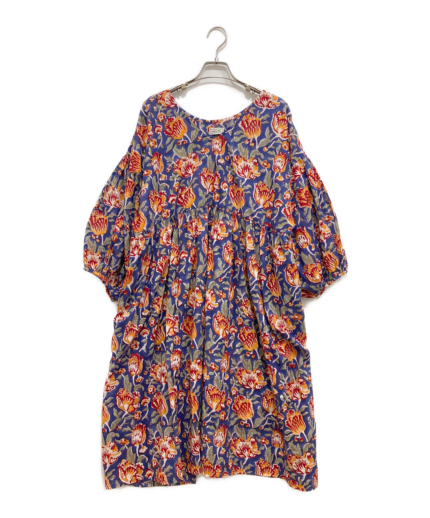 サルーチェ　saruche　ワンピース 中古・古着通販】saruche (サルーチェ) 総柄ワンピース ネイビー