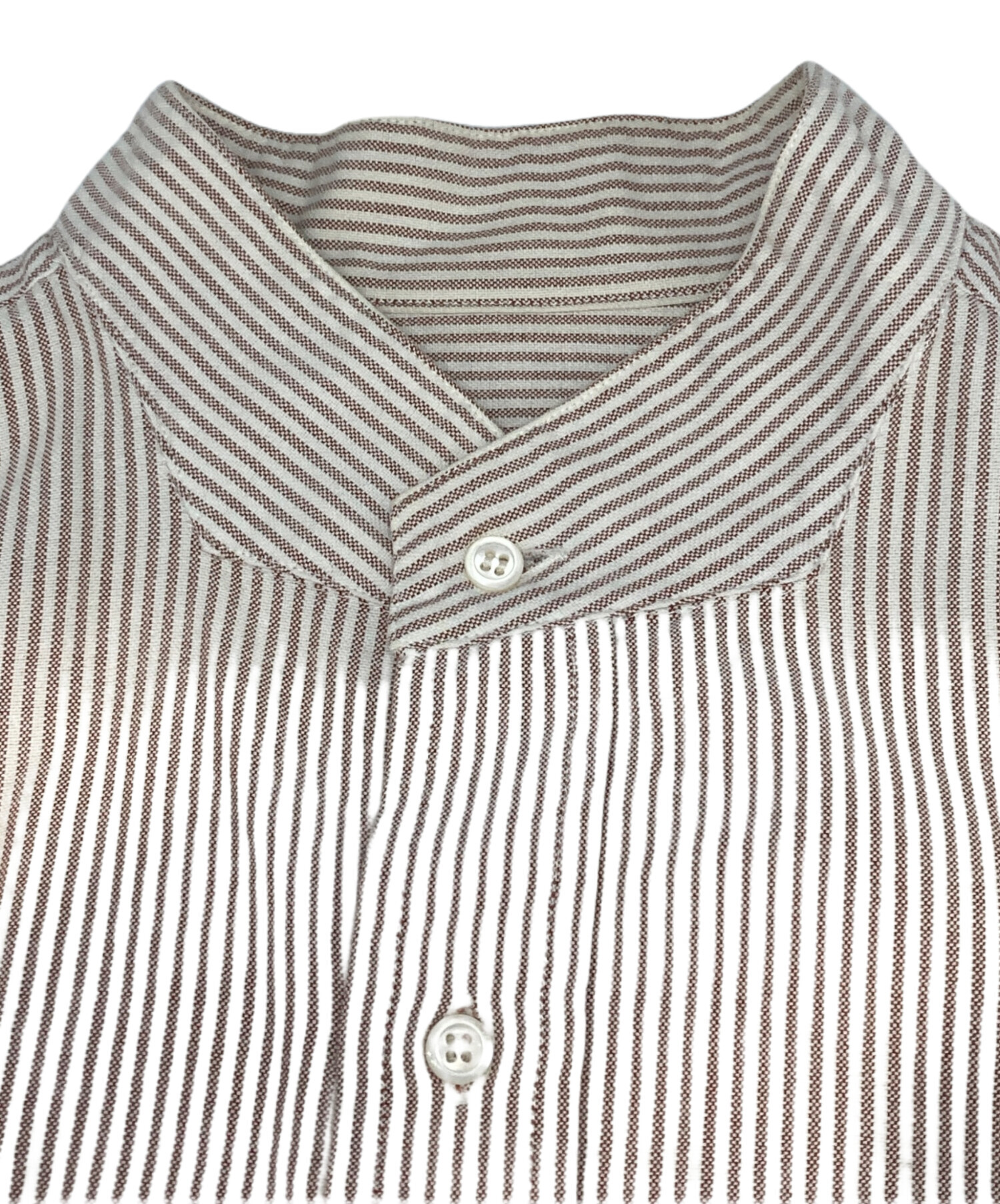 中古・古着通販】ANATOMICA (アナトミカ) バンドカラーシャツ ブラウン