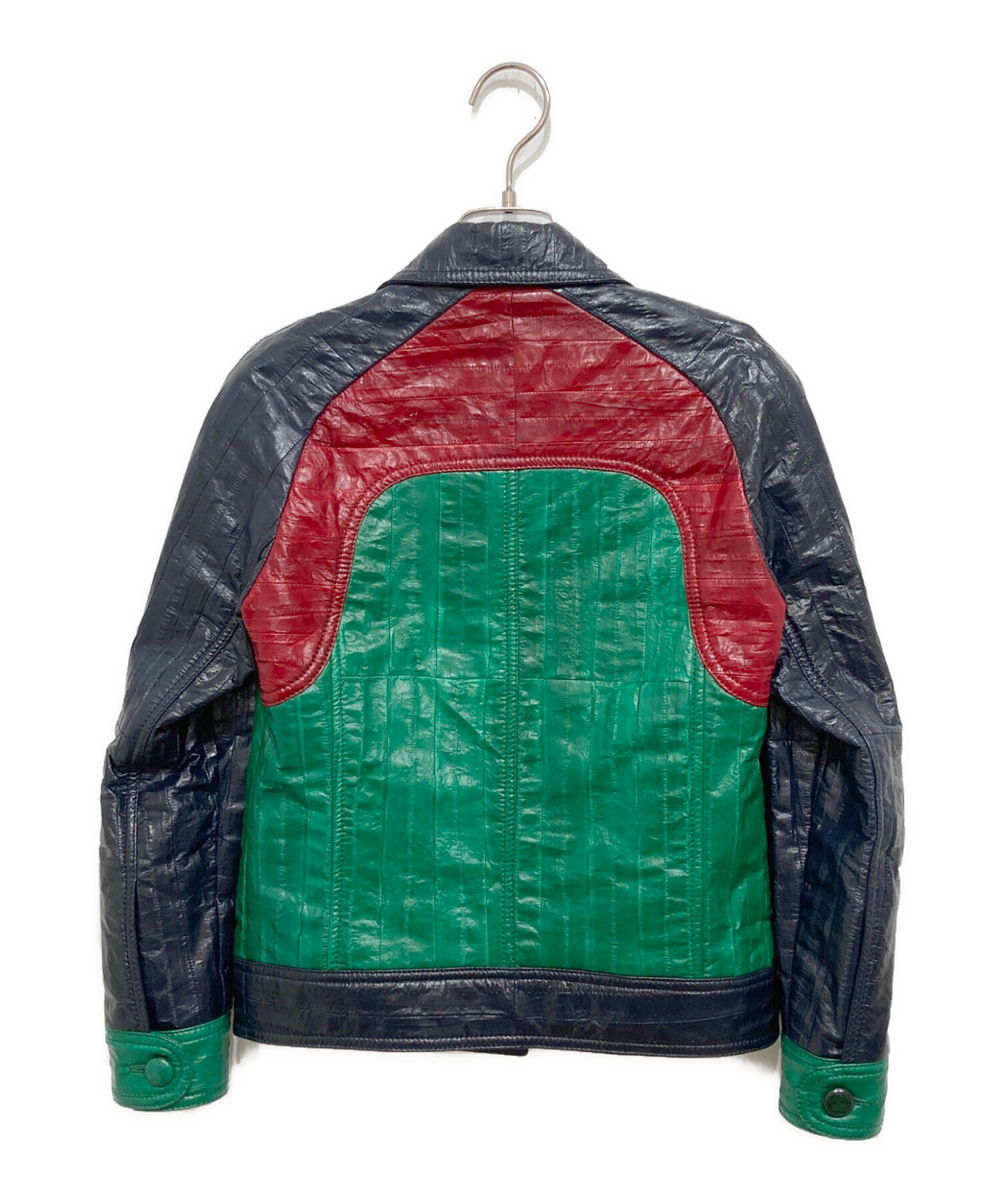 極美品 名作 GUCCI イールスキン レザージャケット グッチカラー 36 中古・古着通販】GUCCI (グッチ) イールスキンレザージャケット