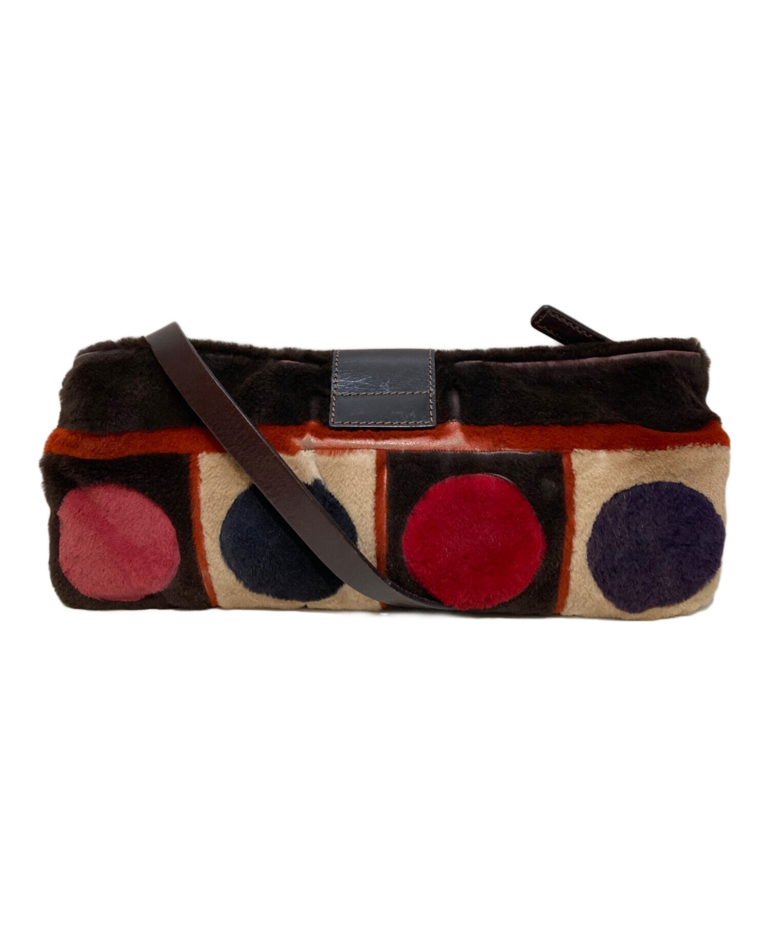 中古・古着通販】FENDI (フェンディ) ファーショルダーバッグ ブラウン 