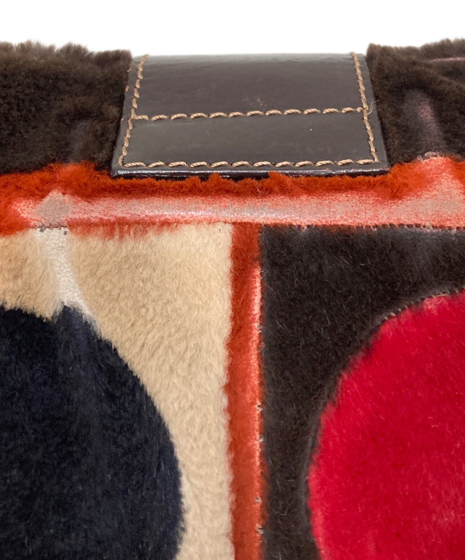 中古・古着通販】FENDI (フェンディ) ファーショルダーバッグ ブラウン 