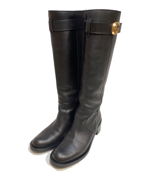 GUCCI ロングブーツ　35 ブラック　未使用 GUCCI - グッチ GUCCI ロングブーツ レザー 35 22cm 黒 の通販 by