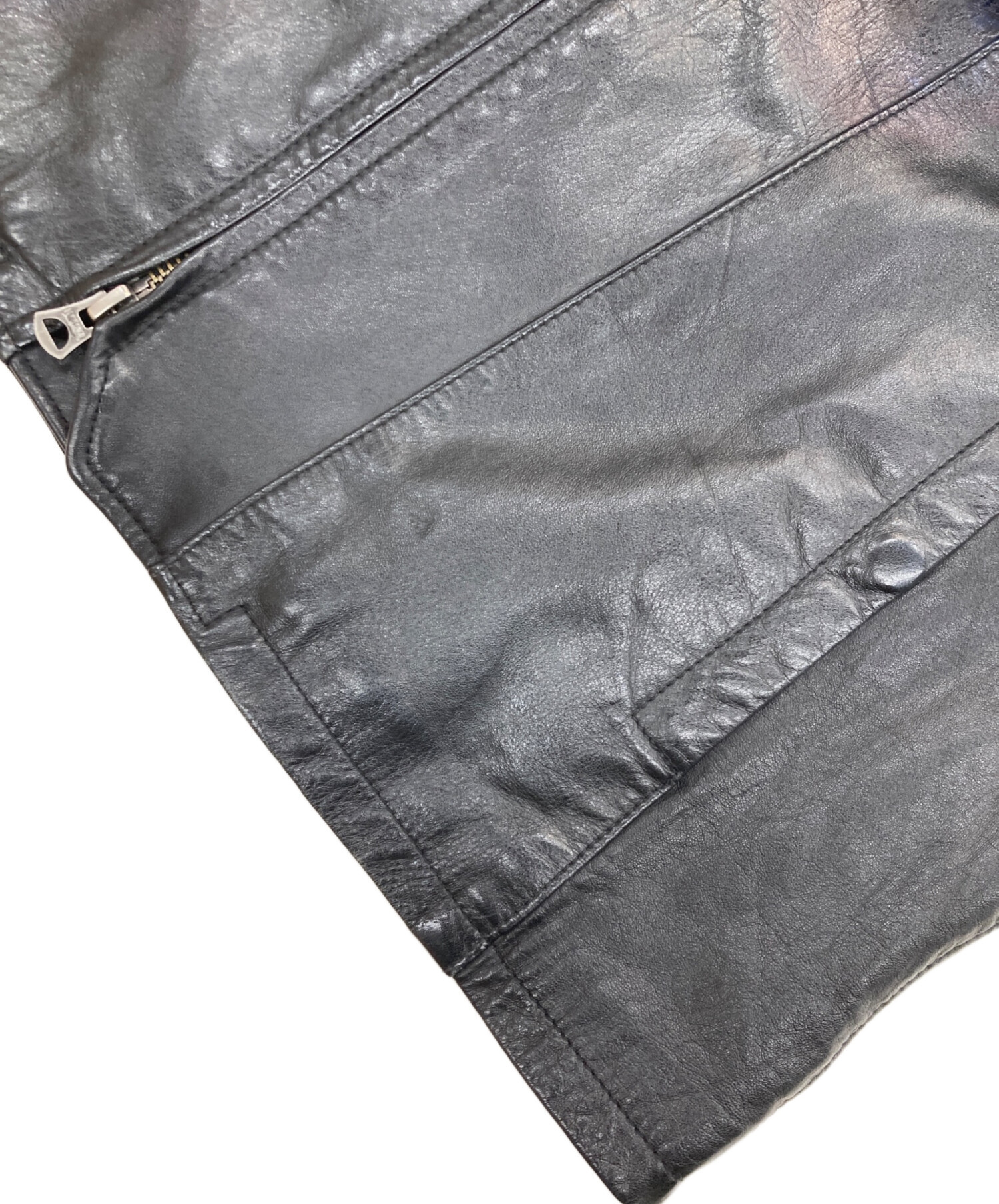 中古・古着通販】Shama (シャマ) レザーライダースジャケット ブラック