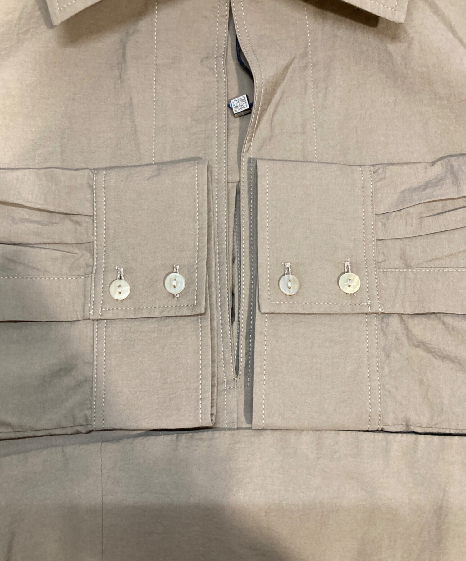 中古・古着通販】LOEWE (ロエベ) アナグラムチュニックドレス ベージュ