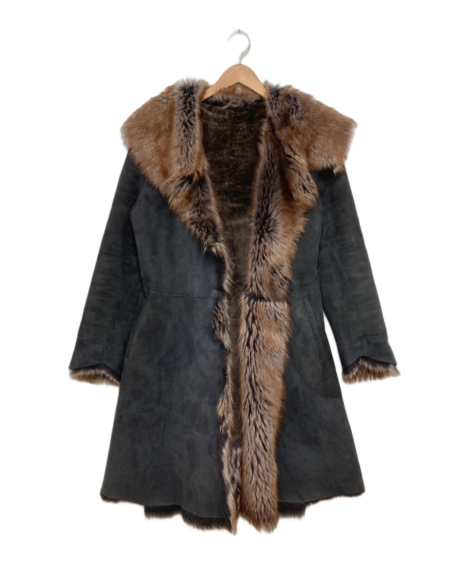 中古・古着通販】MERION (メリオン) ムートンコート ブラック サイズ:9