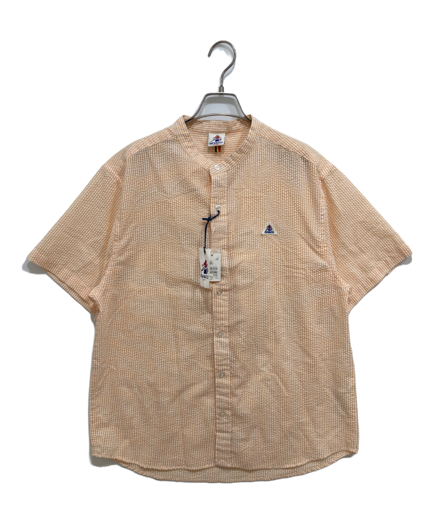 中古・古着通販】GEVACO (ゲバコ) シアサッカーバンドカラー半袖シャツ