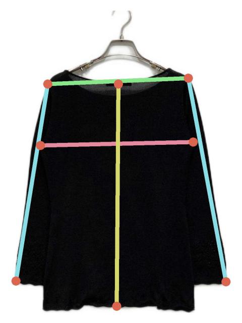 未使用級♡レオナール 花柄 半袖ニット トリム 黒系 Ｌ　モヘア シルク混 中古・古着通販】LEONARD (レオナール) 花柄ニット ブラック