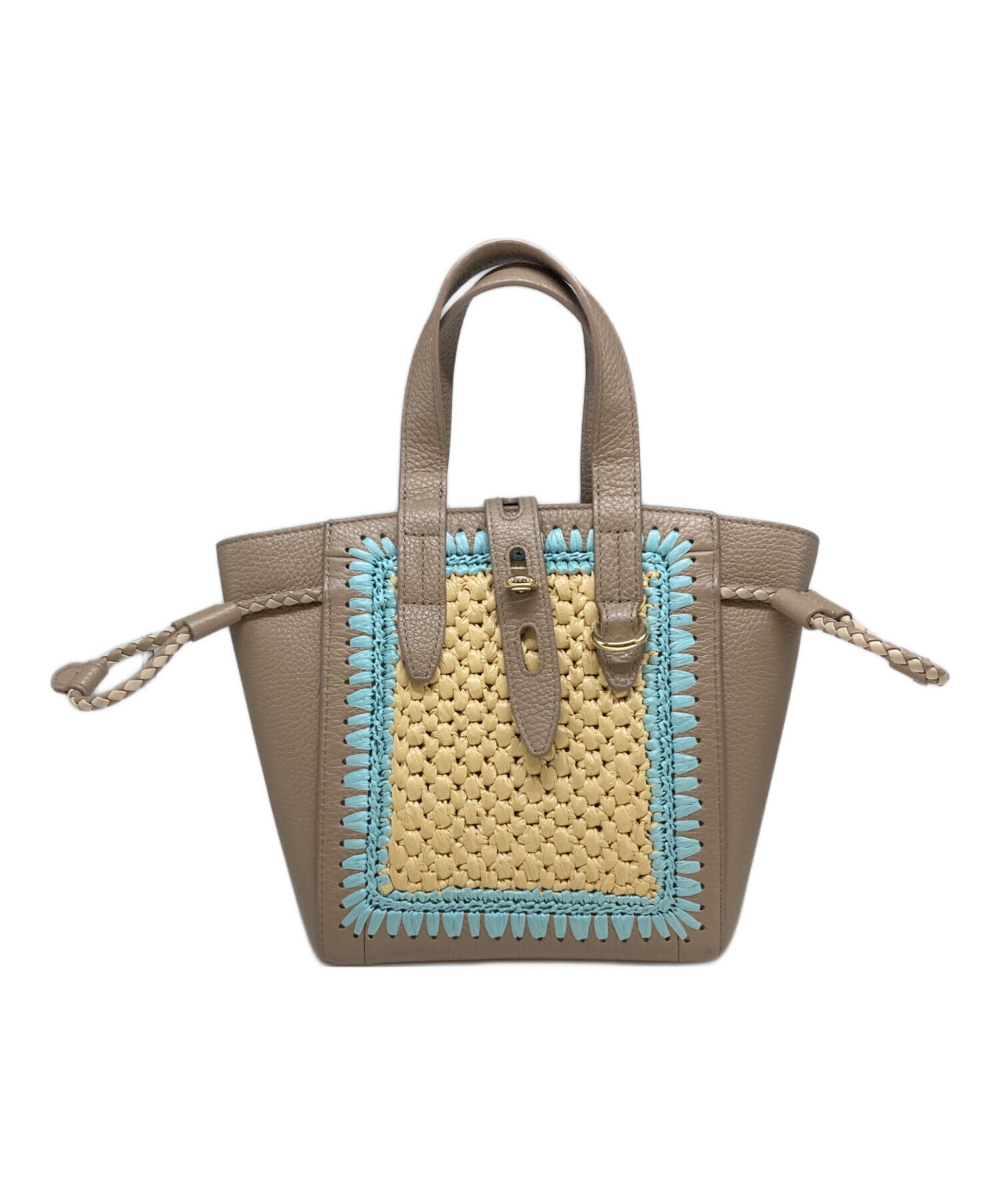 中古・古着通販】FURLA (フルラ) NET MINI TOTE ベージュ｜ブランド 