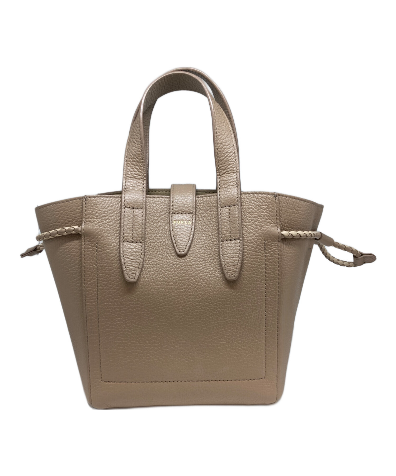 中古・古着通販】FURLA (フルラ) NET MINI TOTE ベージュ｜ブランド 