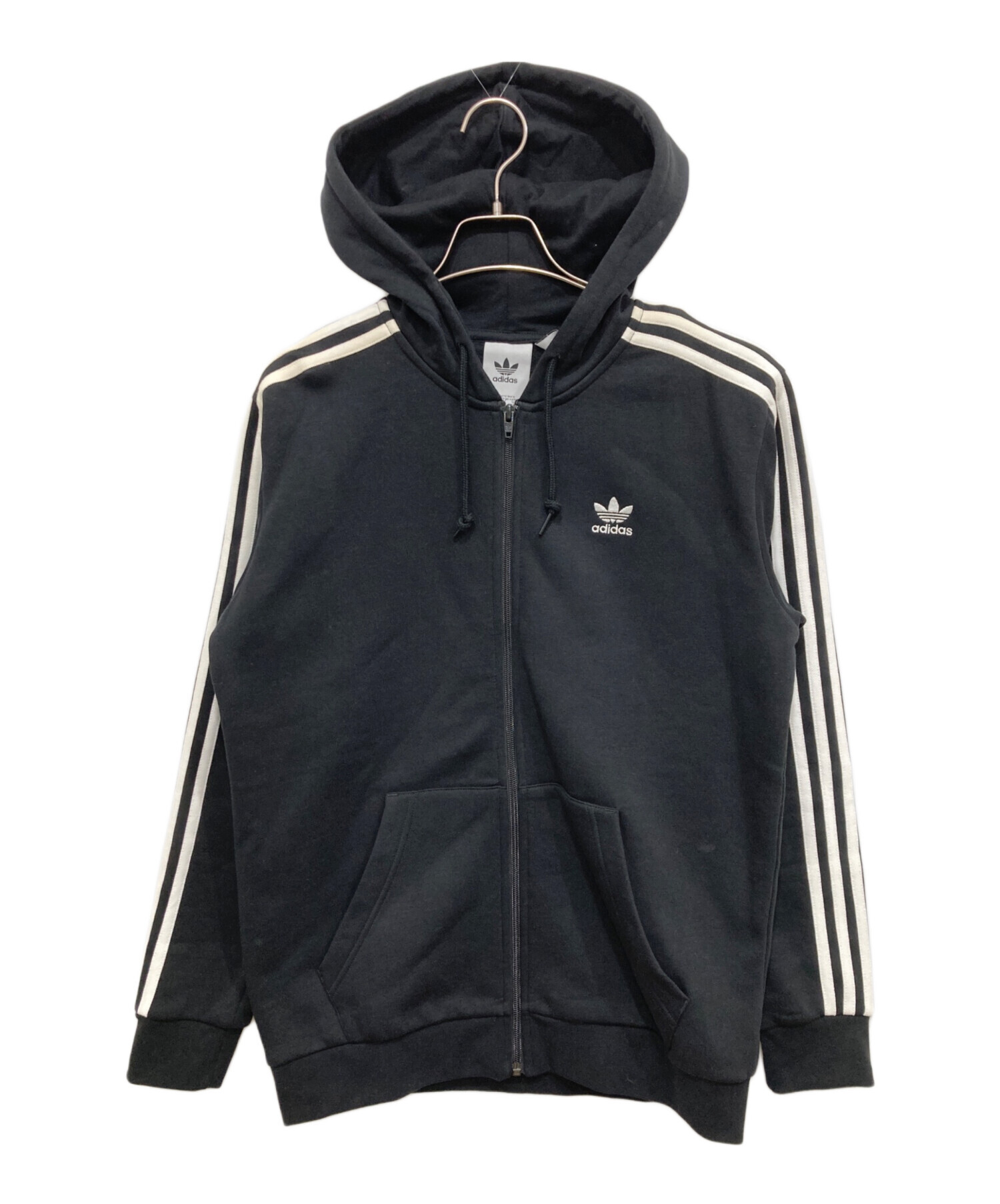 中古・古着通販】adidas (アディダス) ジップパーカー ブラック サイズ