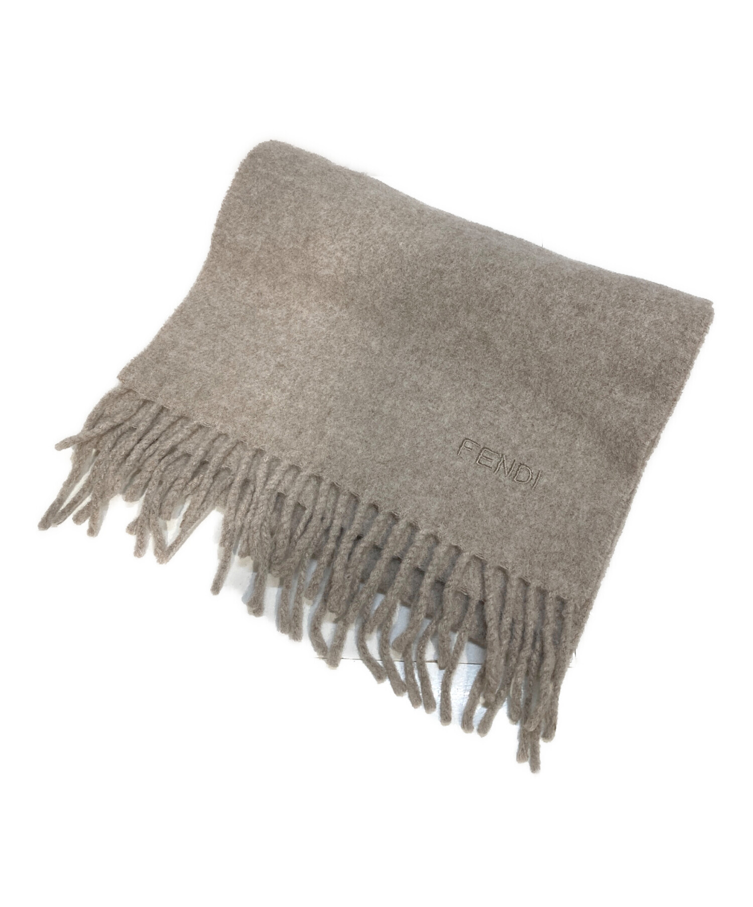 中古・古着通販】FENDI (フェンディ) ウールカシミヤマフラー ベージュ 