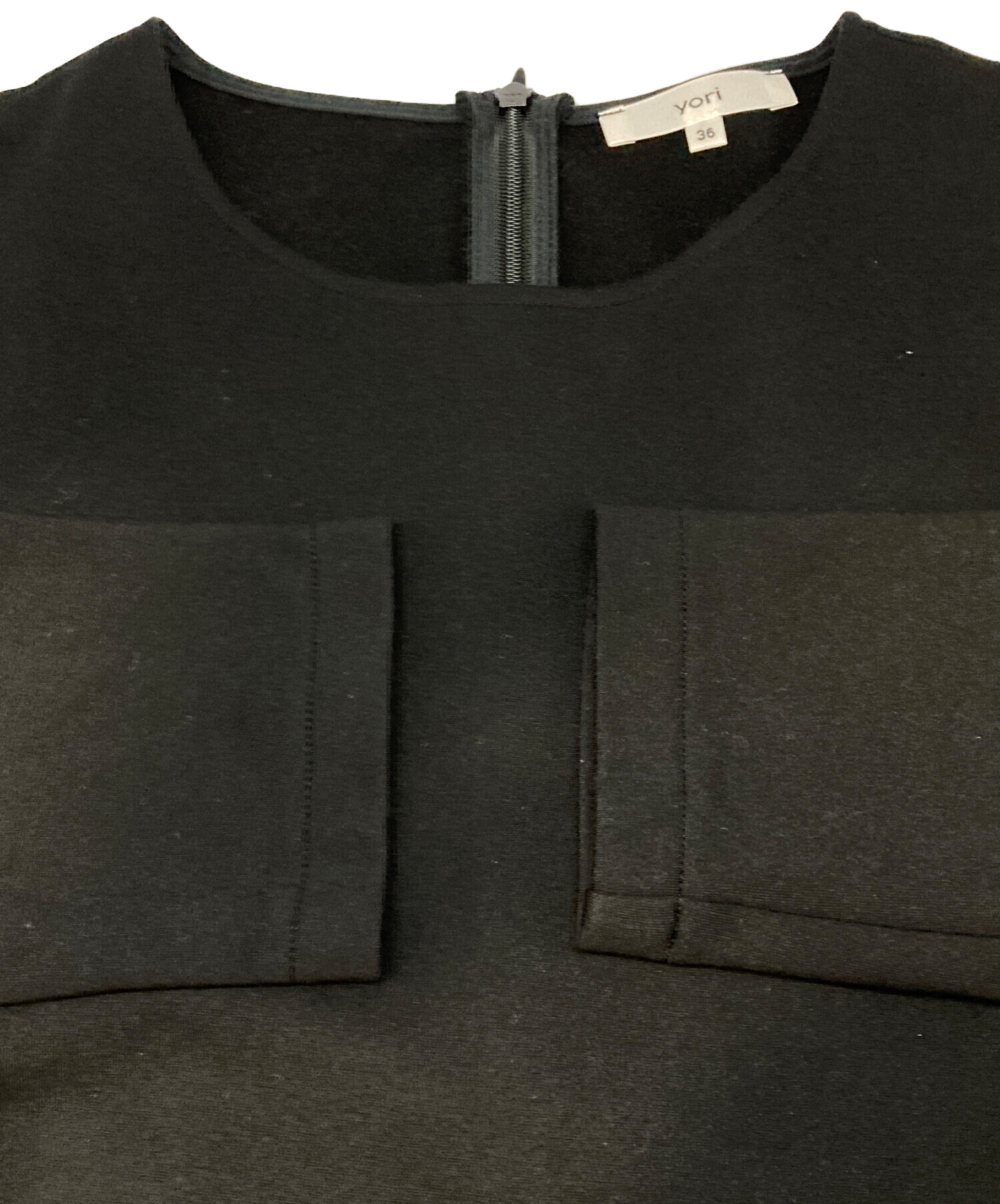 中古・古着通販】YORI (ヨリ) ぬくぬくヘムフリルブラウス ブラック 