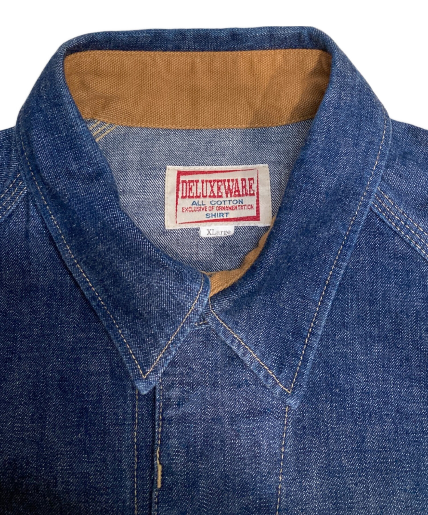 値下げ　DELUXEWARE デニムシャツ XL DELUXEWARE デニムシャツ XL ダークブルー