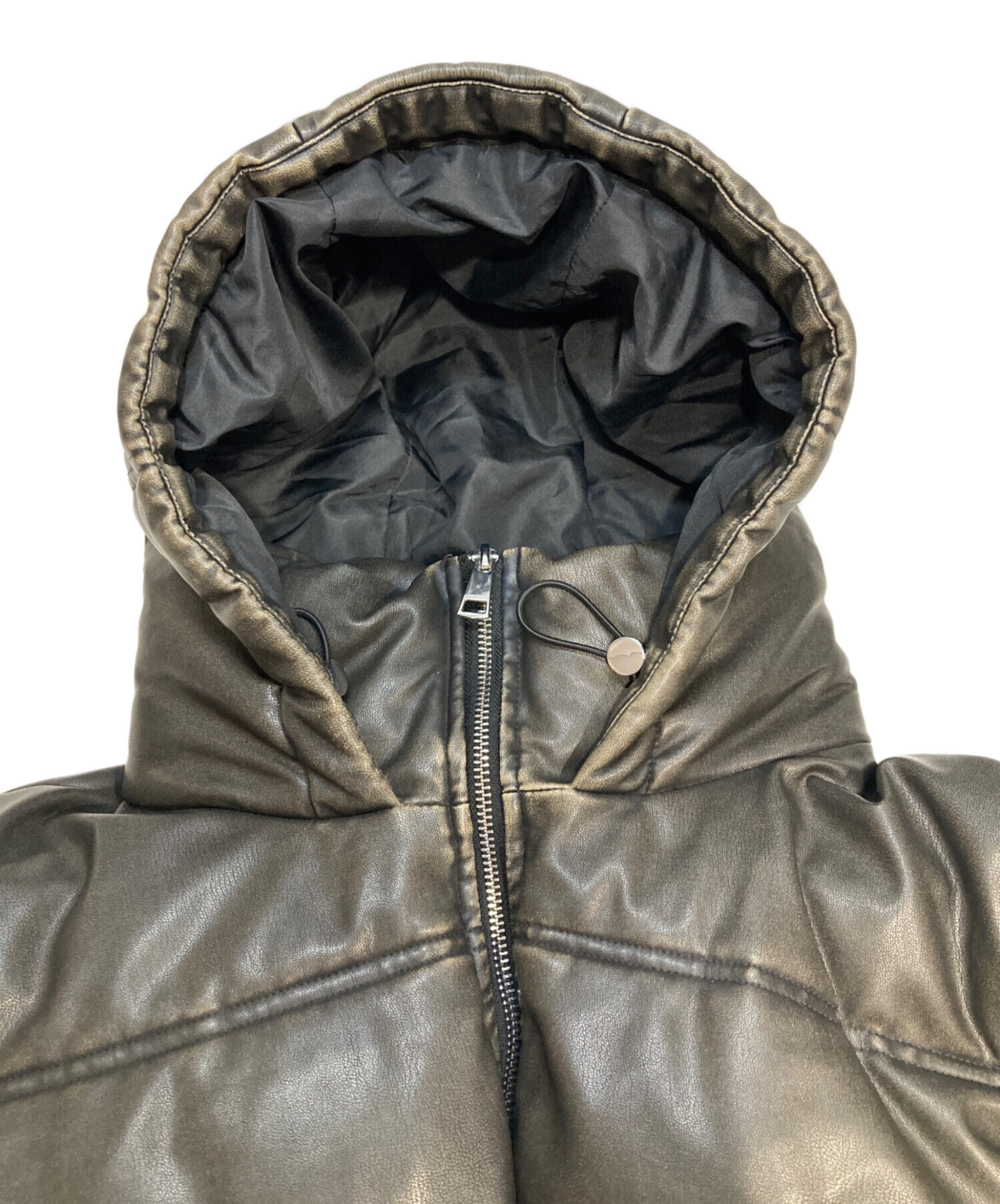 ZARA ザラ 質感のあるシワ加工ジャケット M 中古・古着通販】ZARA (ザラ) USED加工フェイクレザー中綿