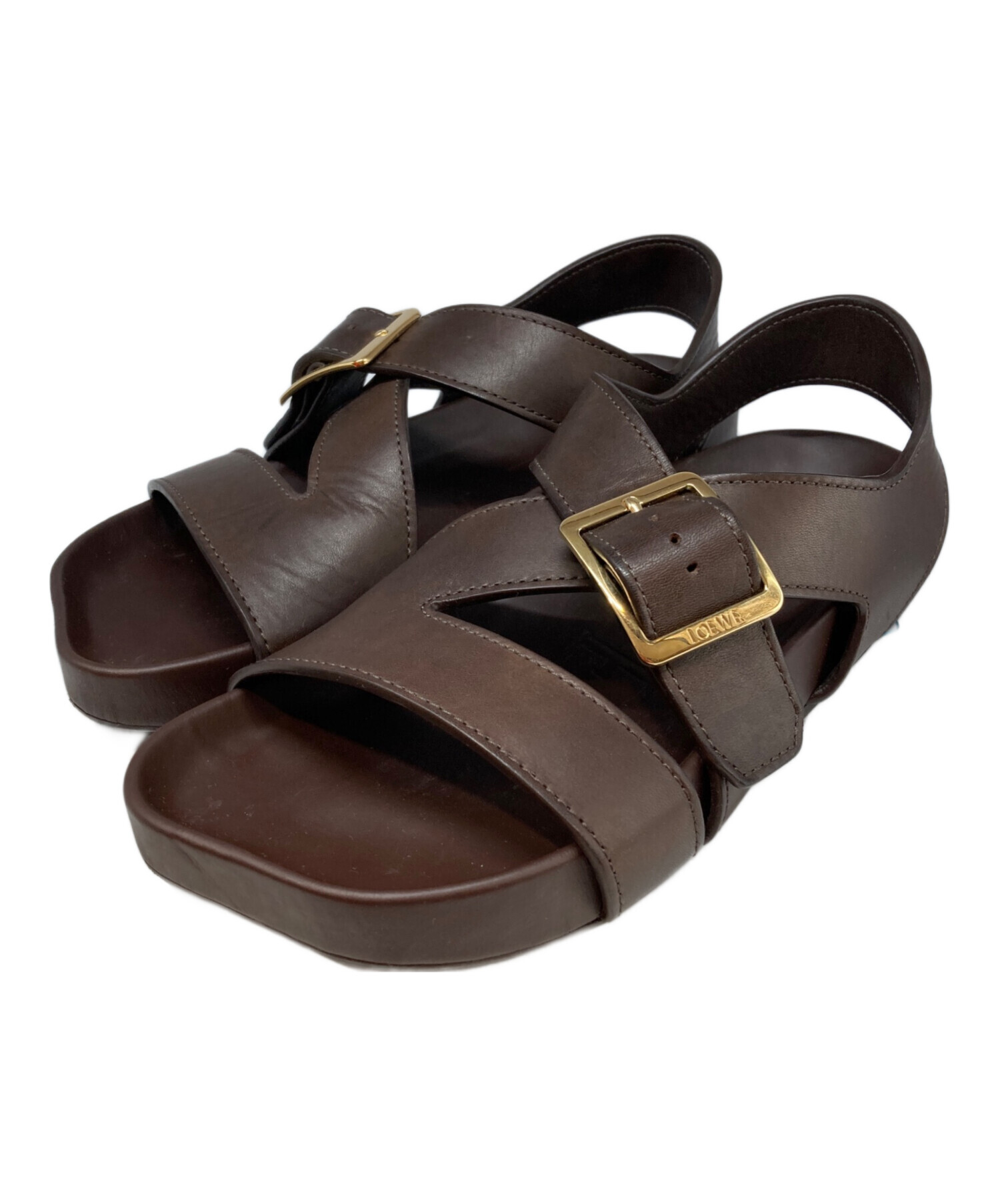 中古・古着通販】LOEWE (ロエベ) EASE SANDAL BUCKLE ブラウン サイズ