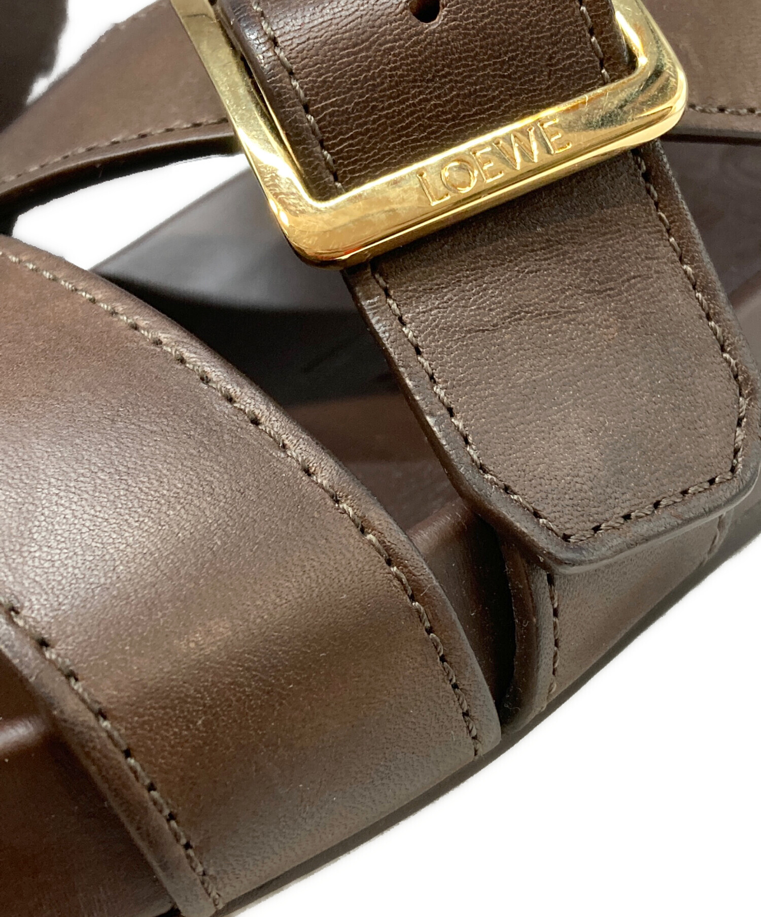 中古・古着通販】LOEWE (ロエベ) EASE SANDAL BUCKLE ブラウン サイズ