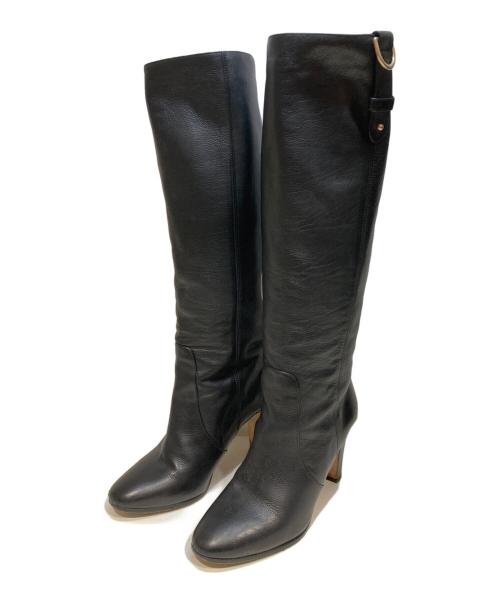【美品】 黒 ジミーチュウ　JIMMY CHOO ロングブーツ 35 1/2 中古・古着通販】JIMMY CHOO (ジミーチュウ) ロングブーツ ブラック