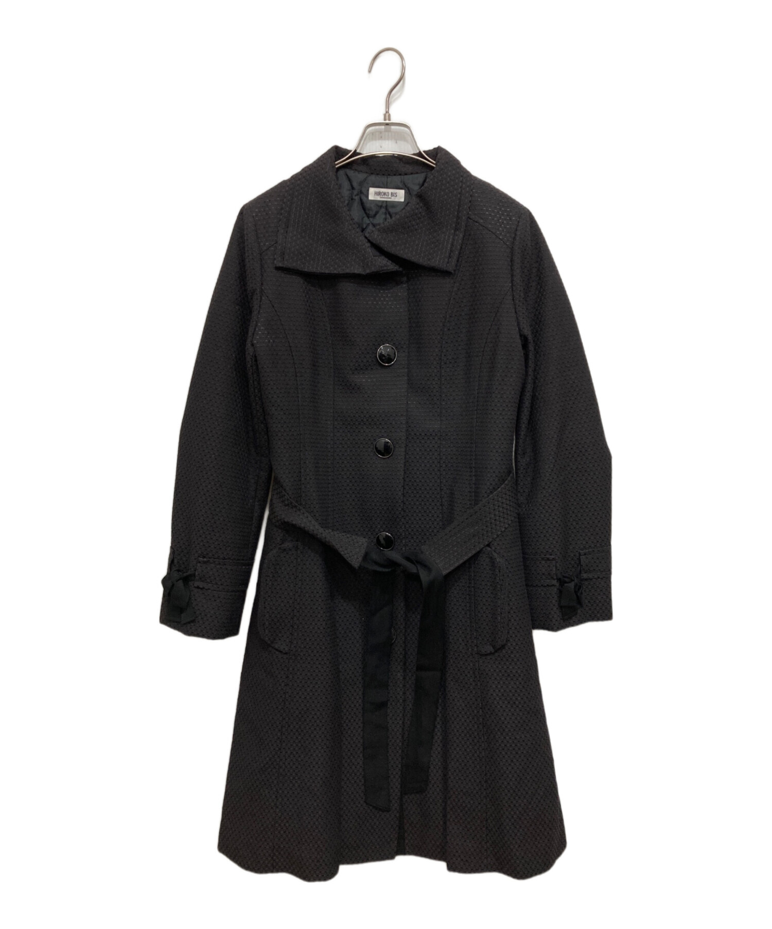 ヒロコビス　ロングコート　ブラック 中古・古着通販】HIROKO BIS (ヒロコビス) コート ブラック