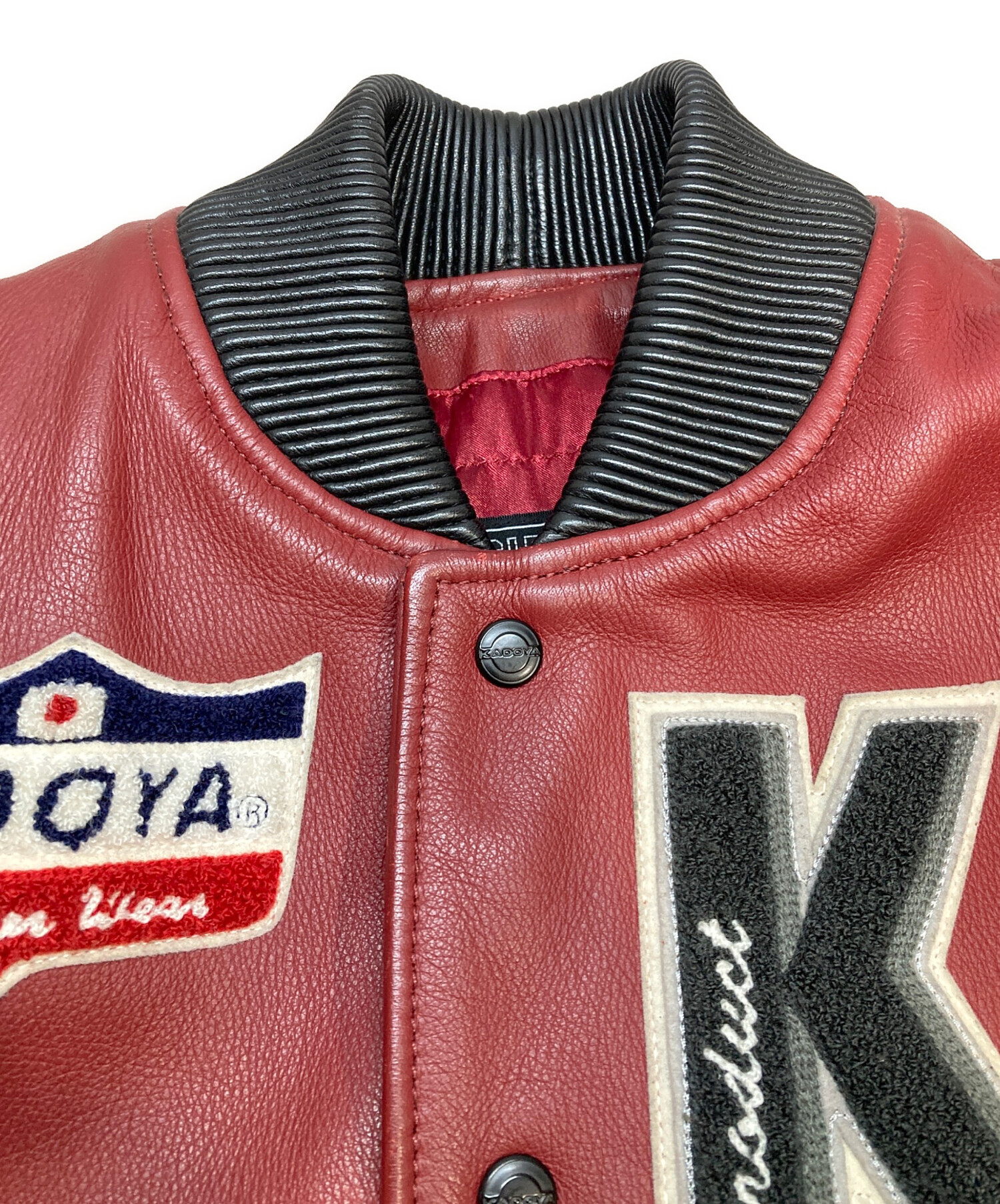 中古・古着通販】kadoya (カドヤ) レザージャケット レッド サイズ:LL