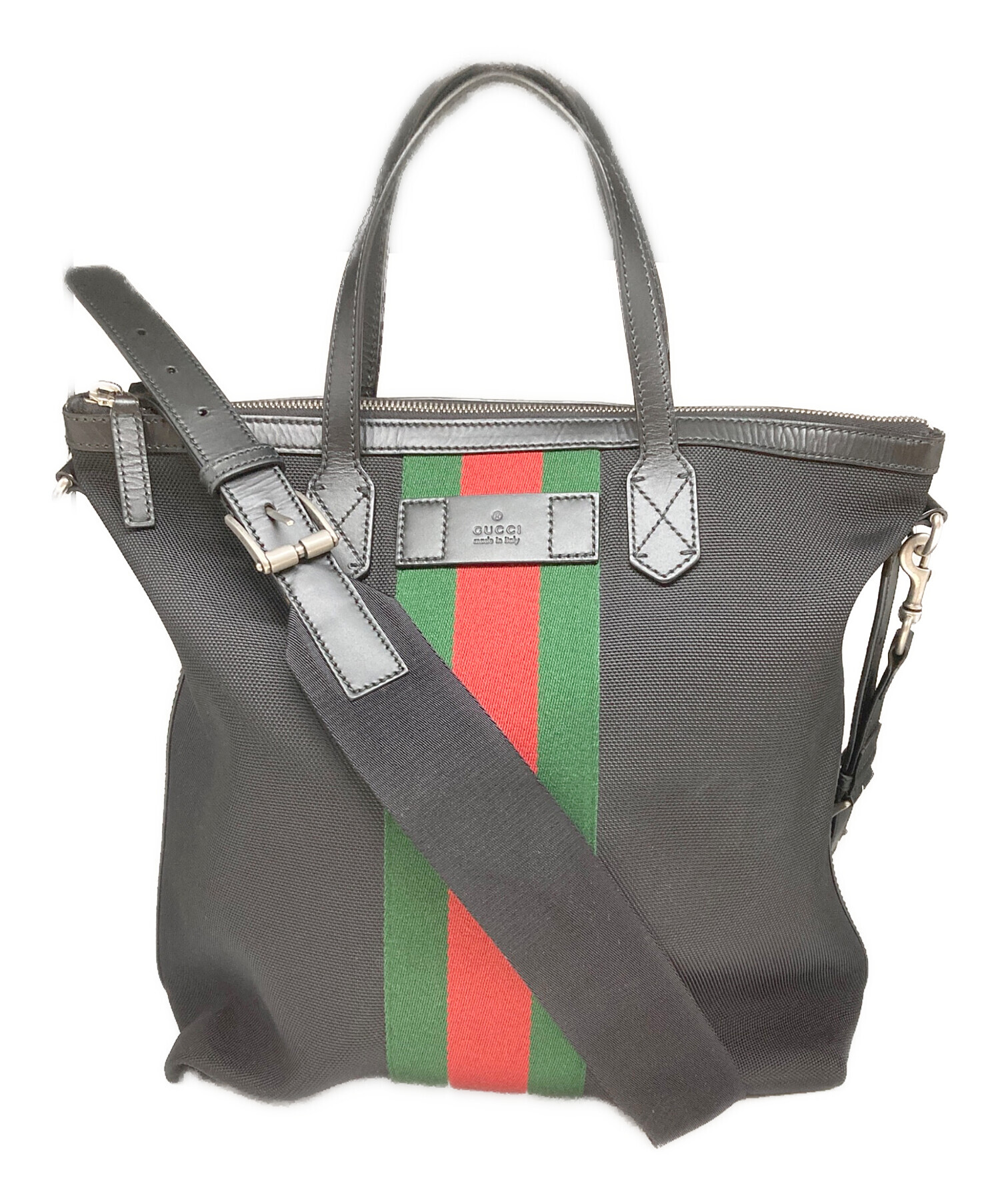 中古・古着通販】GUCCI (グッチ) 2WAYキャンバストートバッグ ブラック