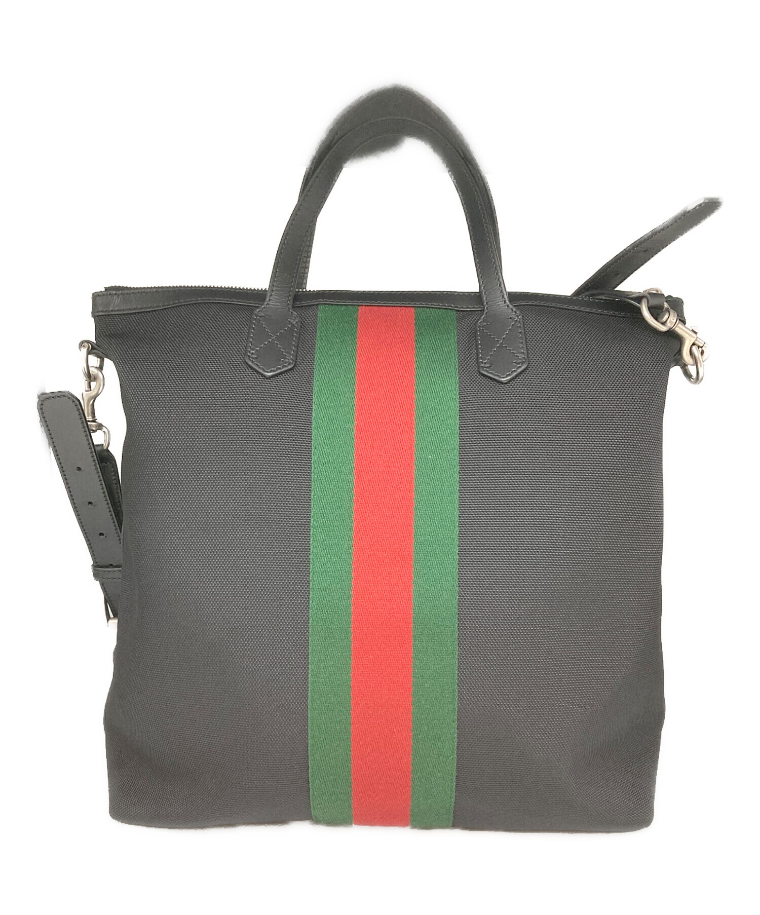 GUCCI 2wayキャンパストート 中古・古着通販】GUCCI (グッチ) 2WAYキャンバストートバッグ ブラック